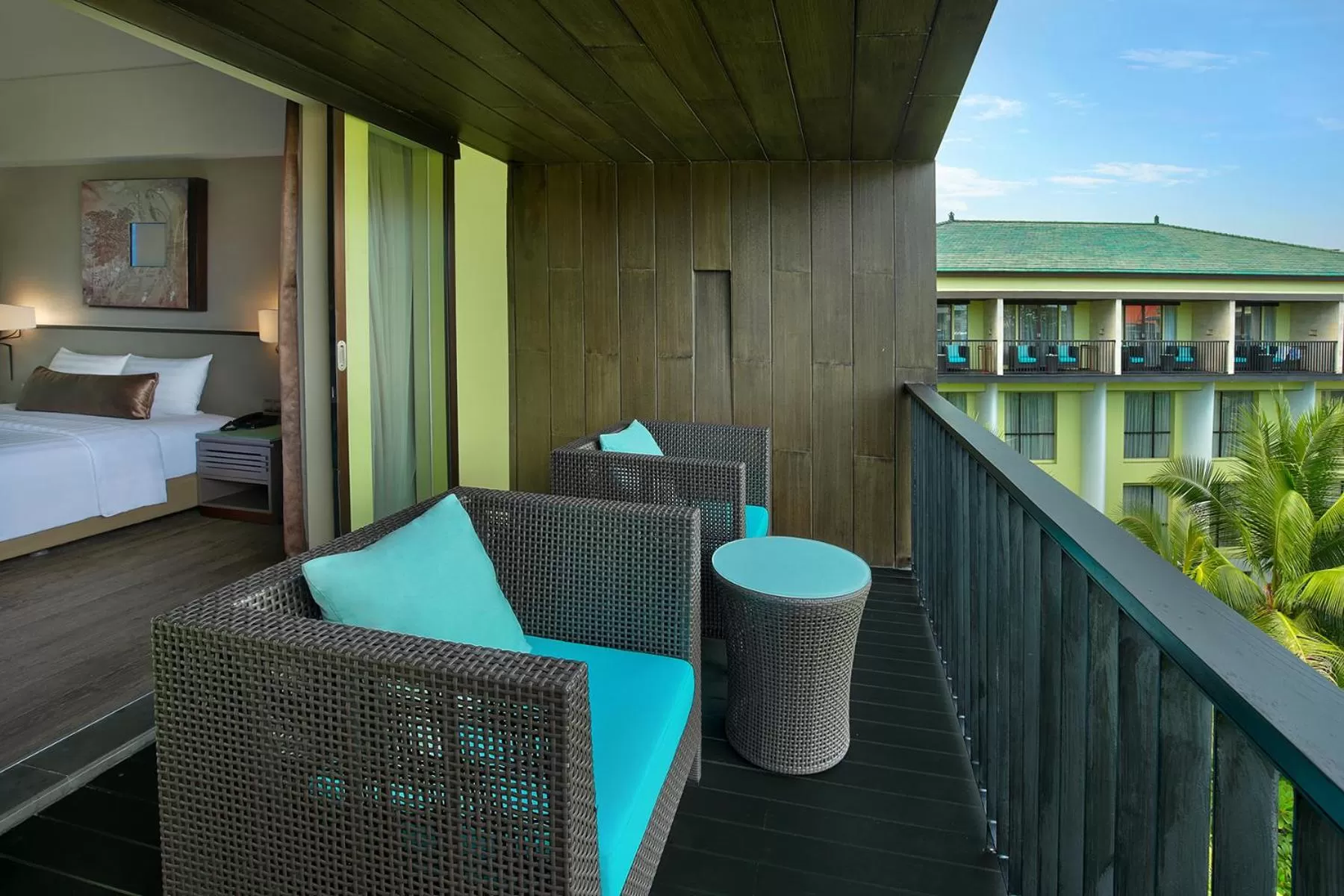 Balcony/Terrace, Bed in Mercure Bali Legian
