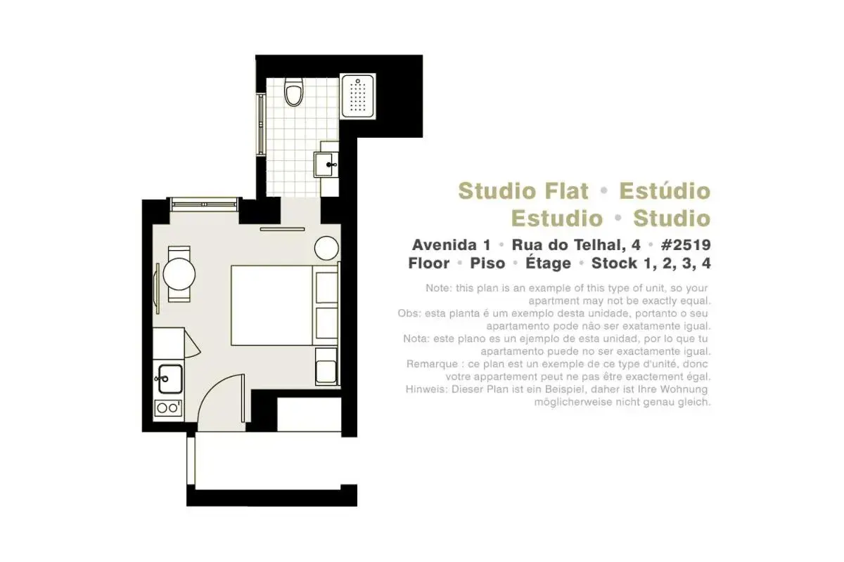 Floor Plan in Lisbon Serviced Apartments - Avenida