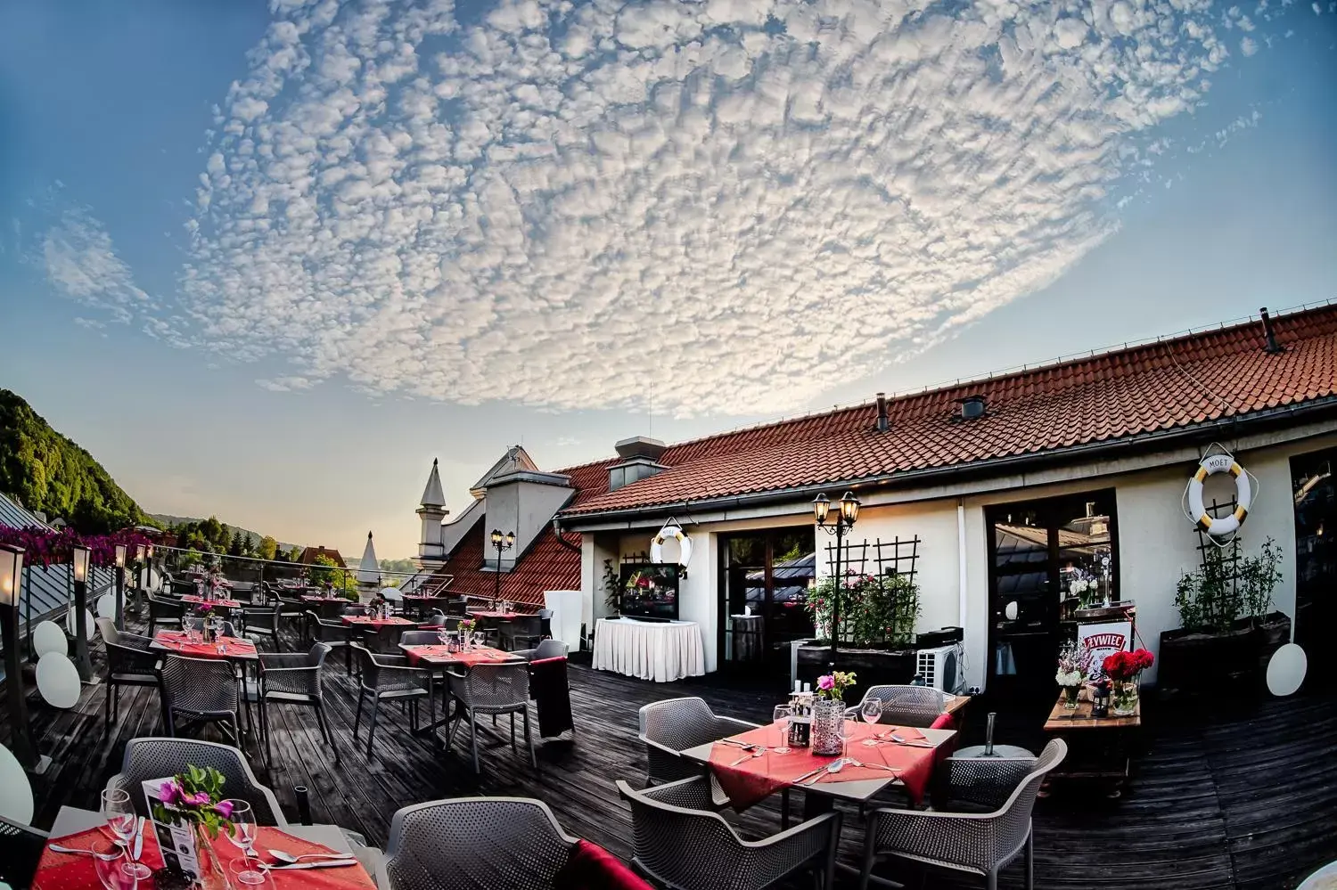 Balcony/Terrace, Restaurant/Places to Eat in Hotel Król Kazimierz