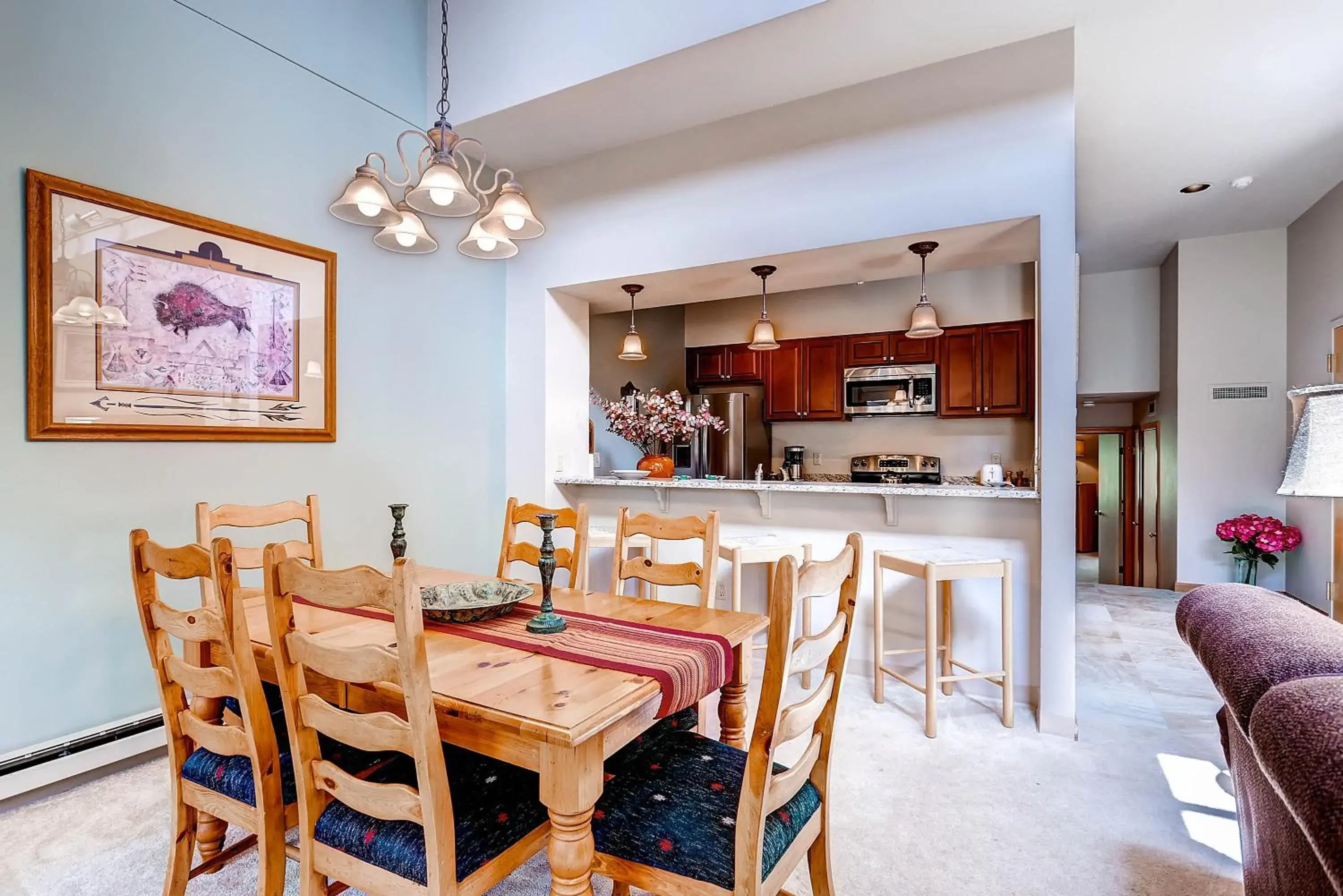 Living room, Dining Area in Aspen Ridge Condominiums by Keystone Resort