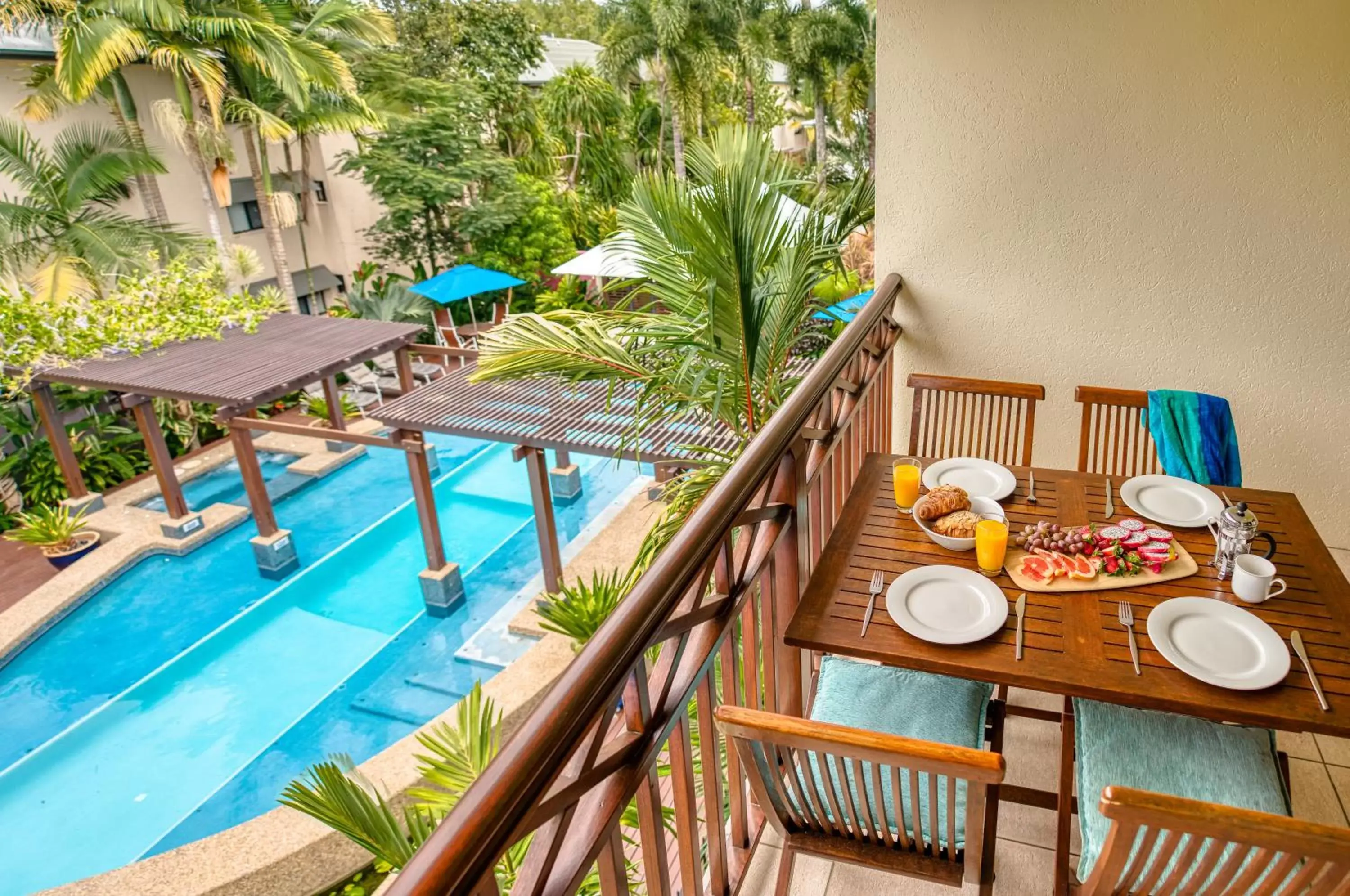 Balcony/Terrace, Pool View in Freestyle Resort Port Douglas