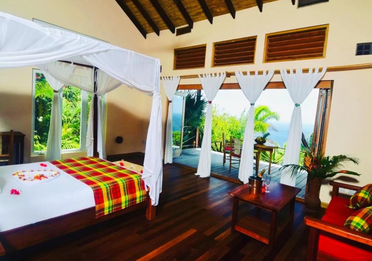 Sea view, Bed in Tet Rouge Resort