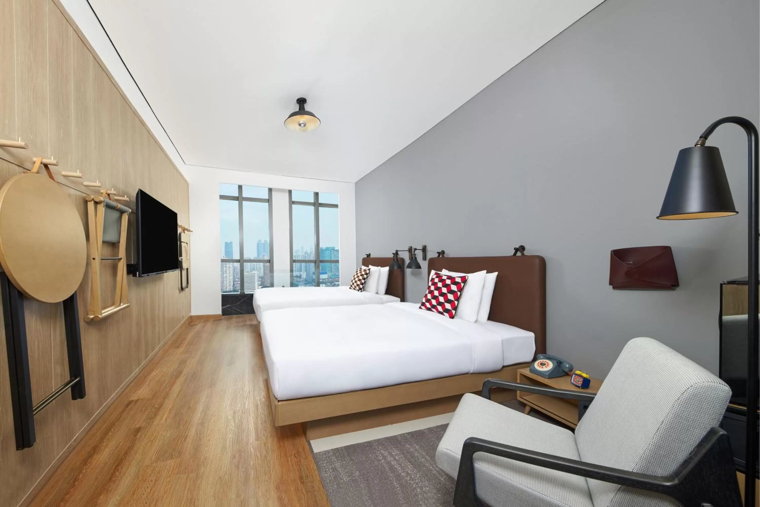 Photo of the whole room, Bed in Moxy Shanghai Xuhui