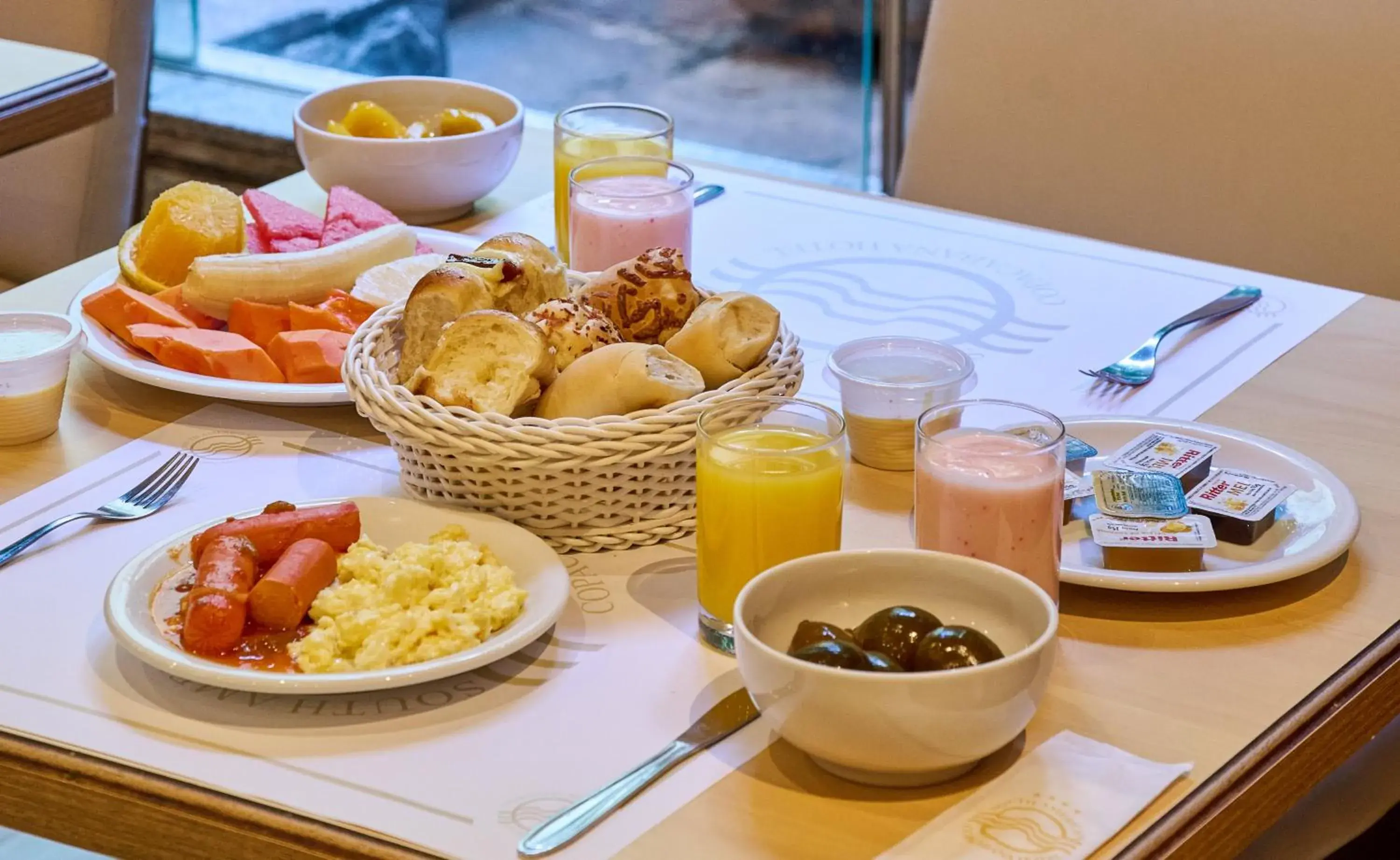 Breakfast in South American Copacabana Hotel