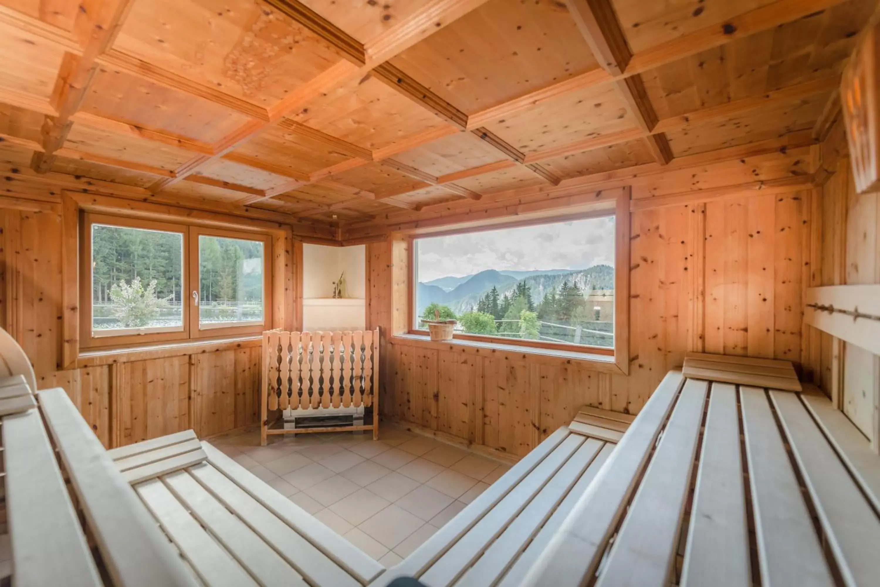 Sauna, View in Almwelt Austria