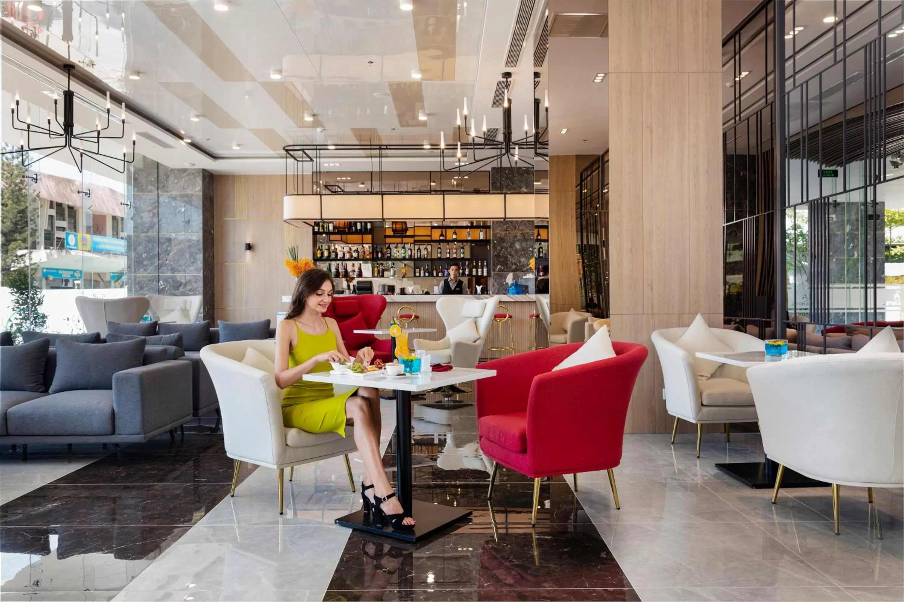 Lounge or bar in DQua Hotel