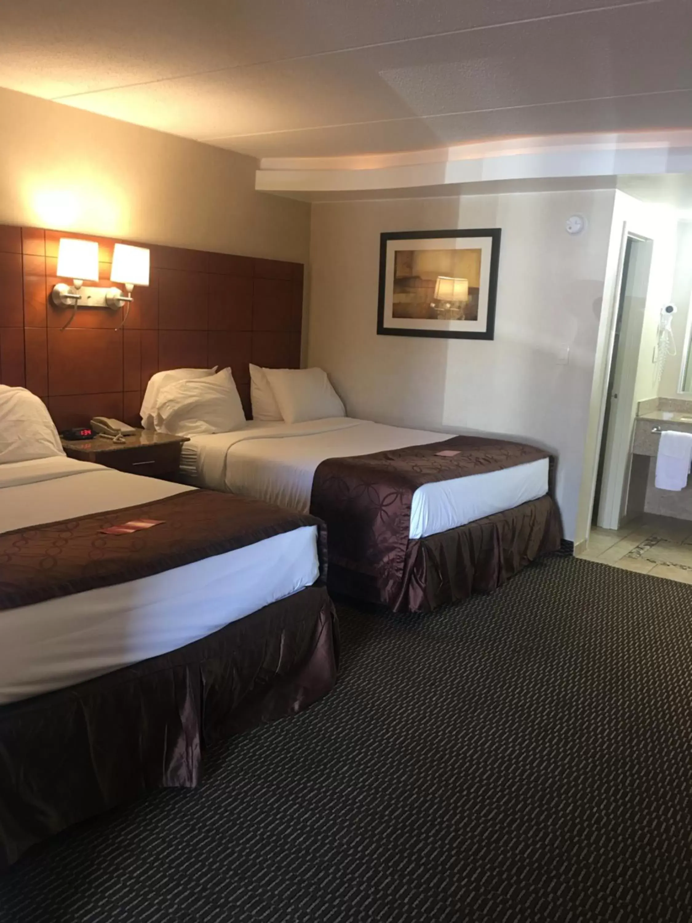 Queen Room with Two Queen Beds and Roll-In Shower - Mobility/Hearing Accessible - Non-Smoking in Ramada by Wyndham Rockville Centre