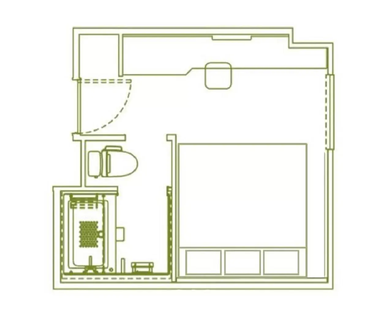 Photo of the whole room, Floor Plan in Henn na Hotel Osaka Shinsaibashi