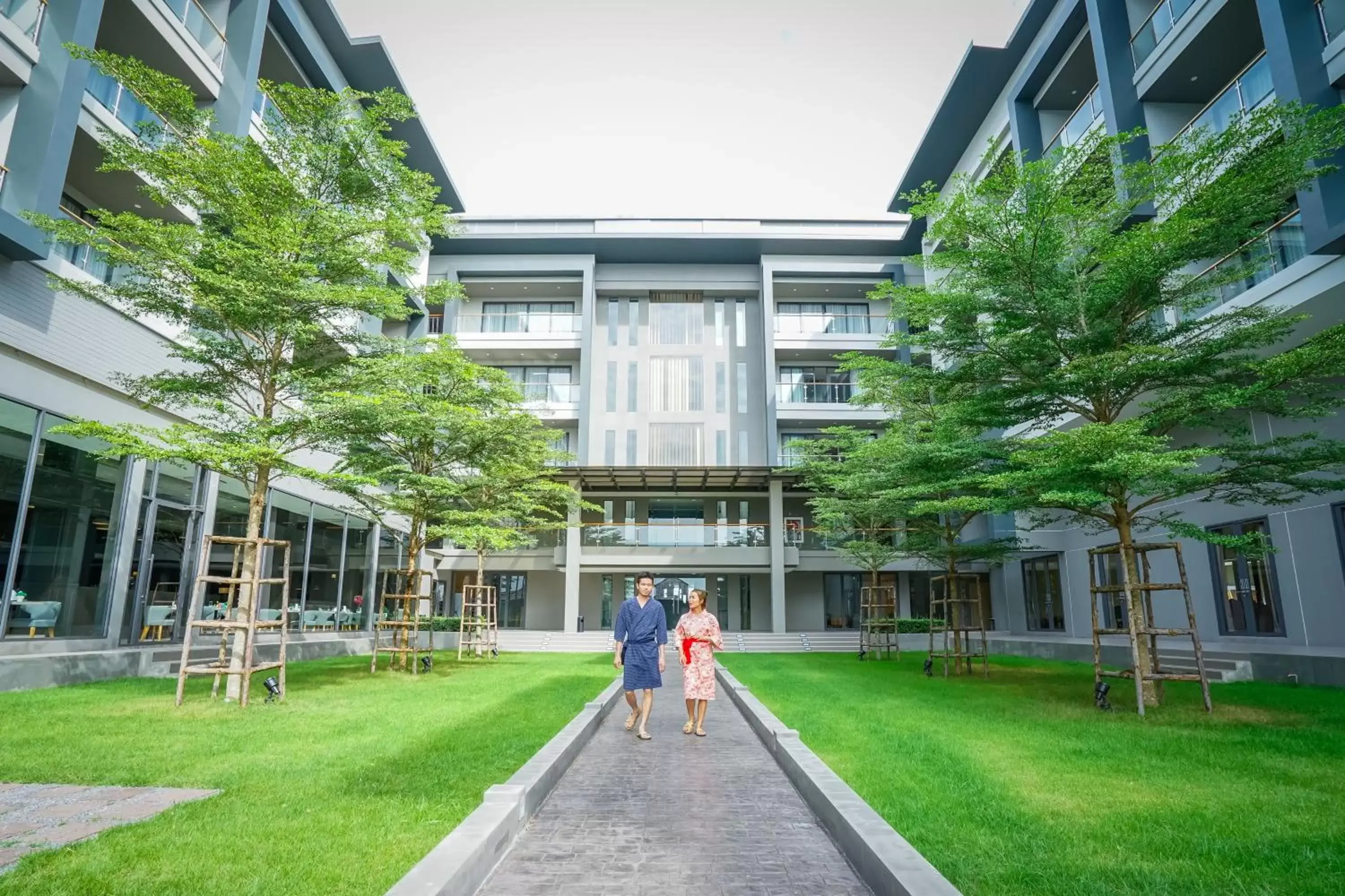 Garden, Property Building in Serenity Hotel and Spa Kabinburi