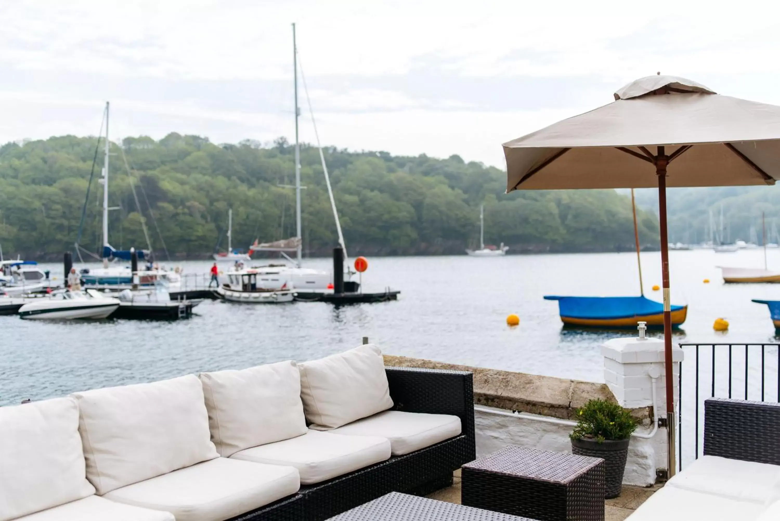 Patio in The Old Quay House Hotel