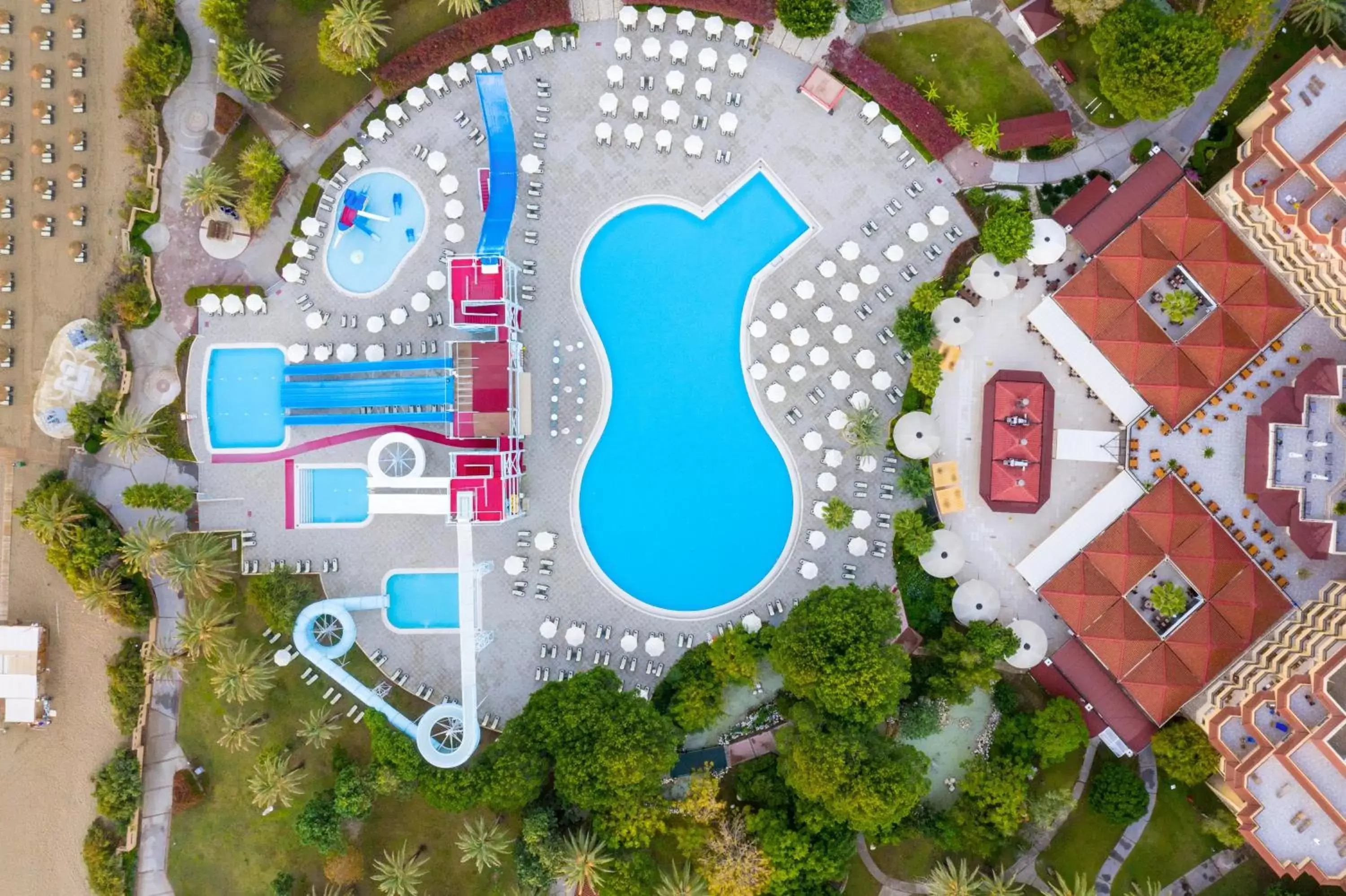 Swimming pool, Bird's-eye View in Aquaworld Belek