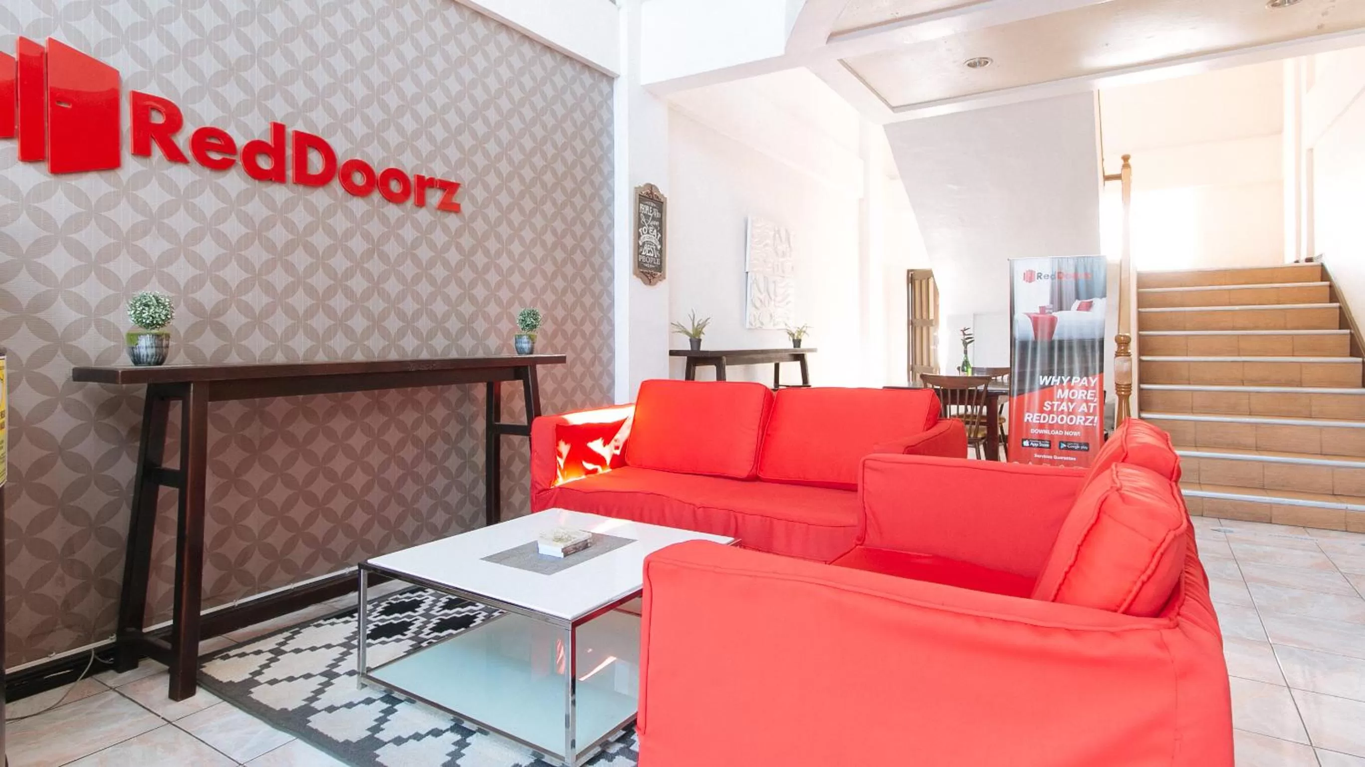 Seating area in RedDoorz at KM 50 Aguinaldo Highway Tagaytay - Vaccinated Staff