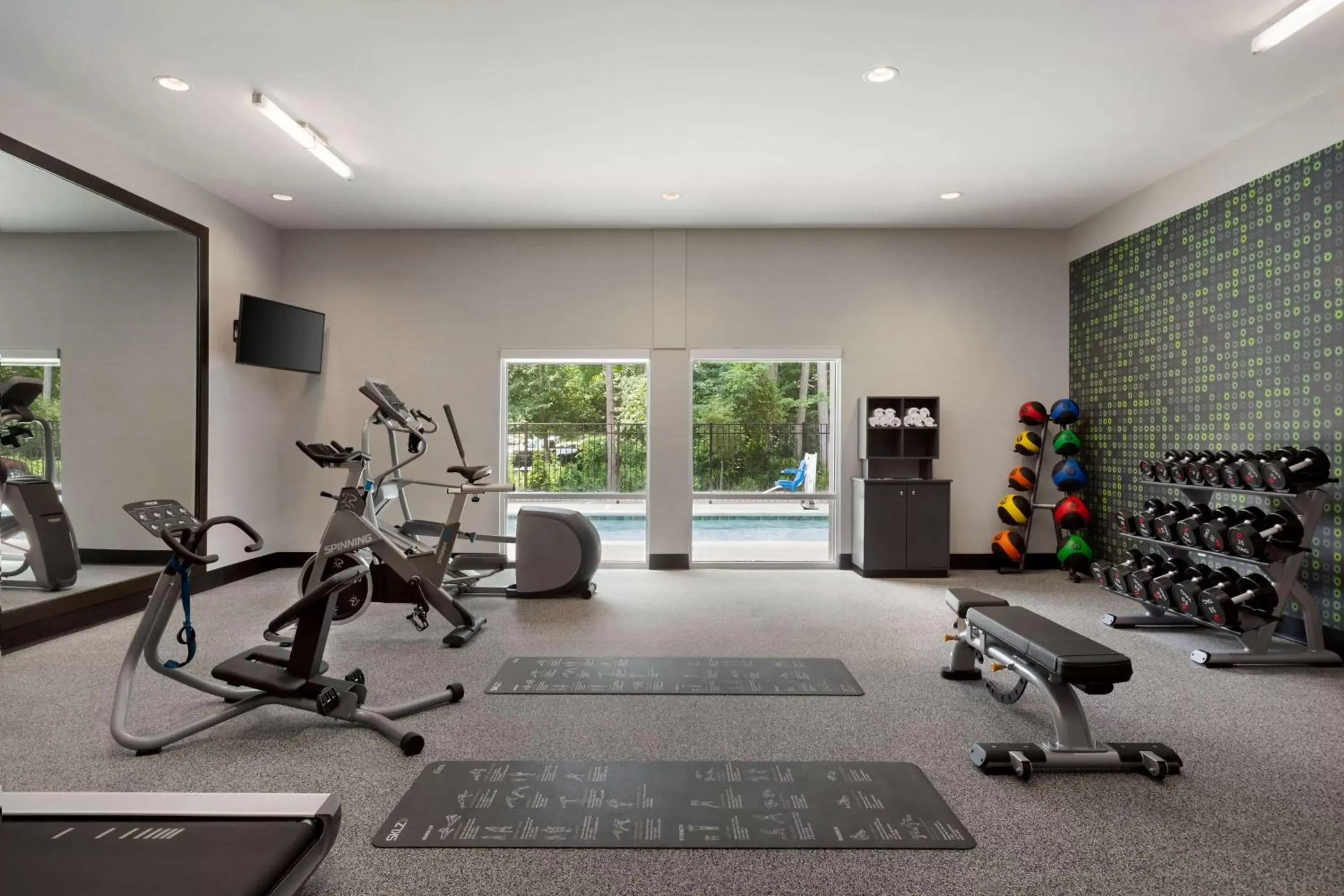 Patio, Fitness Center/Facilities in La Quinta by Wyndham Rock Hill