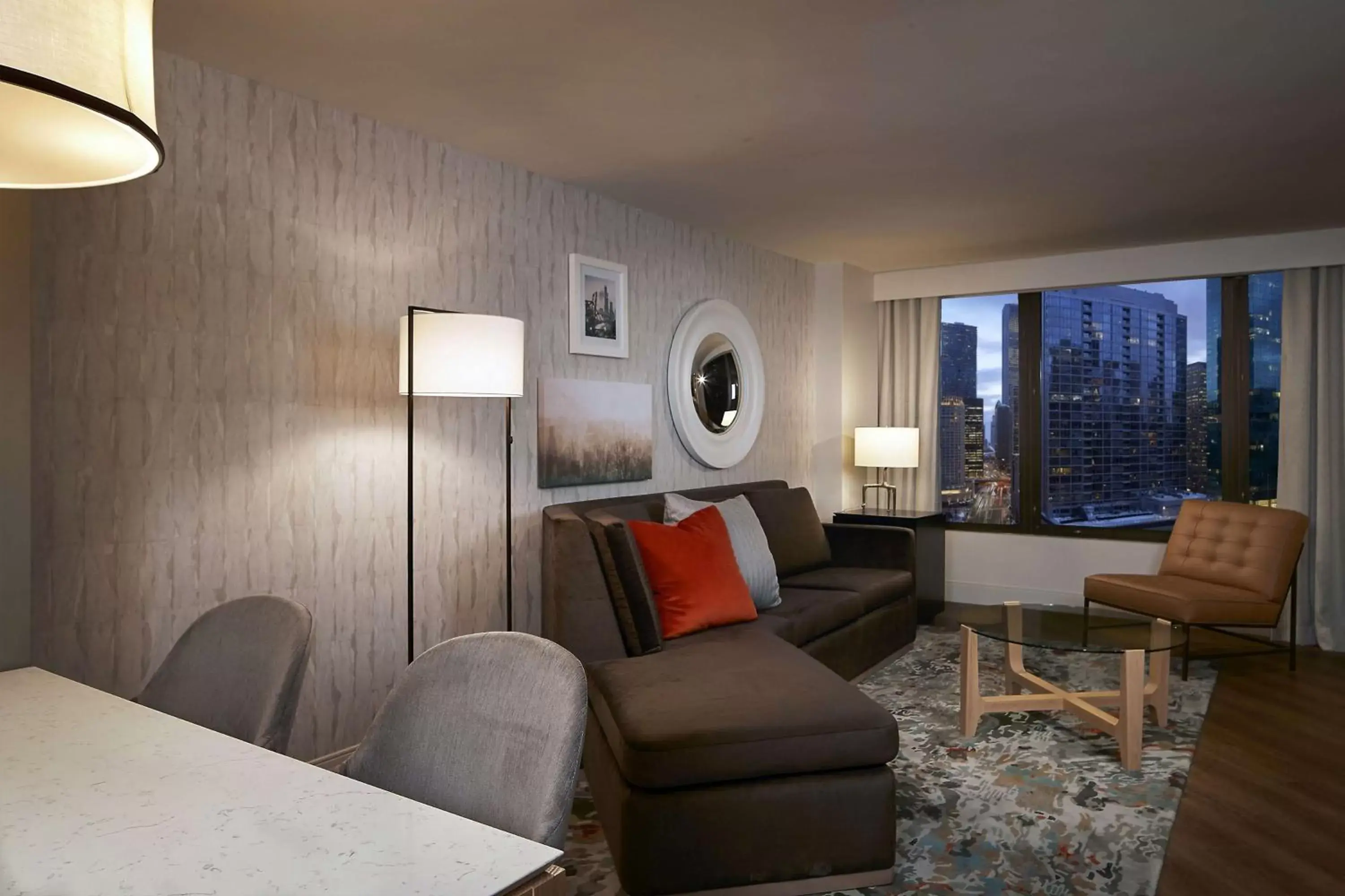 Living room in Hilton Grand Vacations Club Chicago Magnificent Mile Living room in Hilton Grand Vacations Club Chicago Magnificent Mile