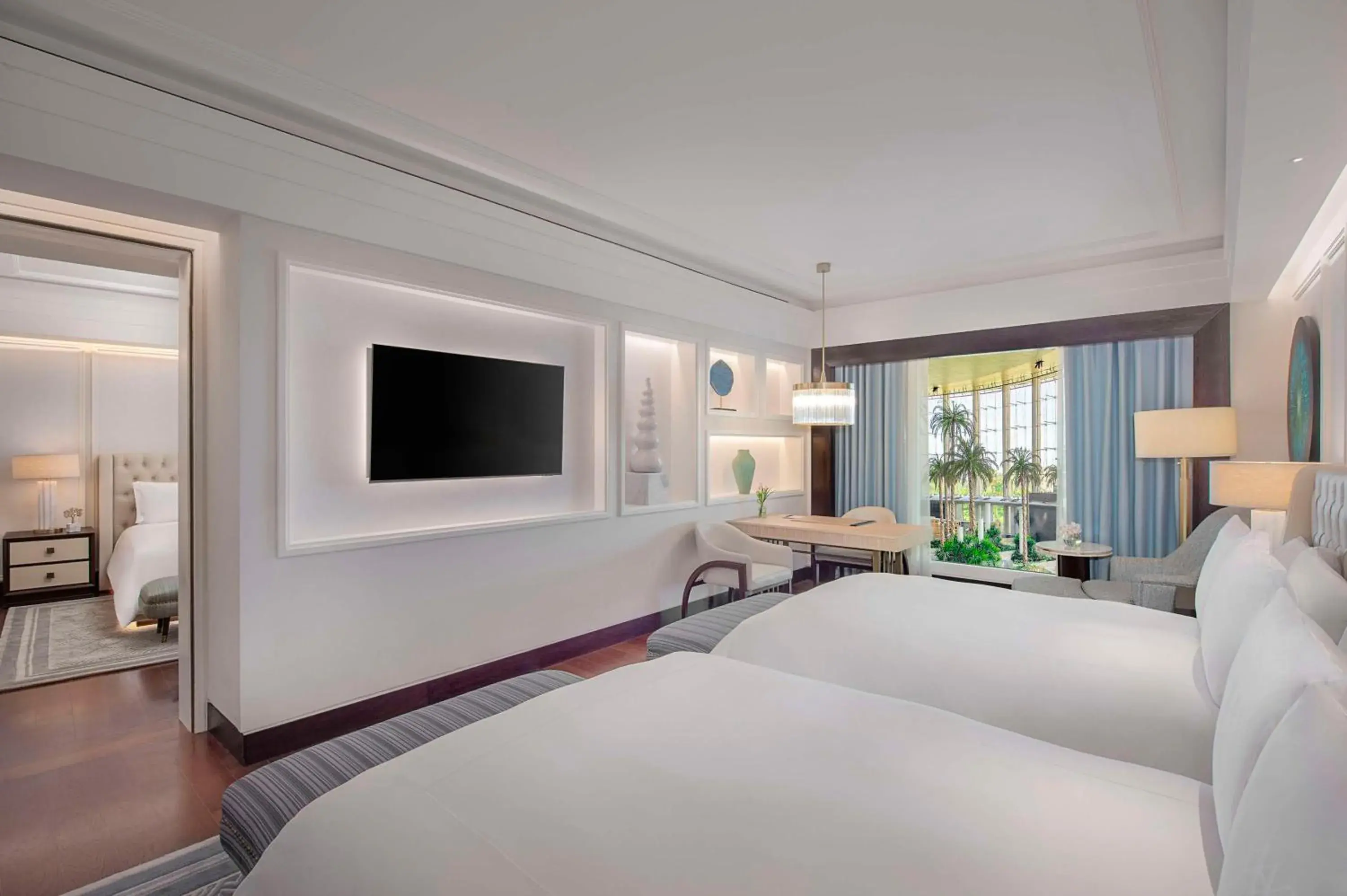 Bed, TV/Entertainment Center in Waldorf Astoria Cairo Heliopolis