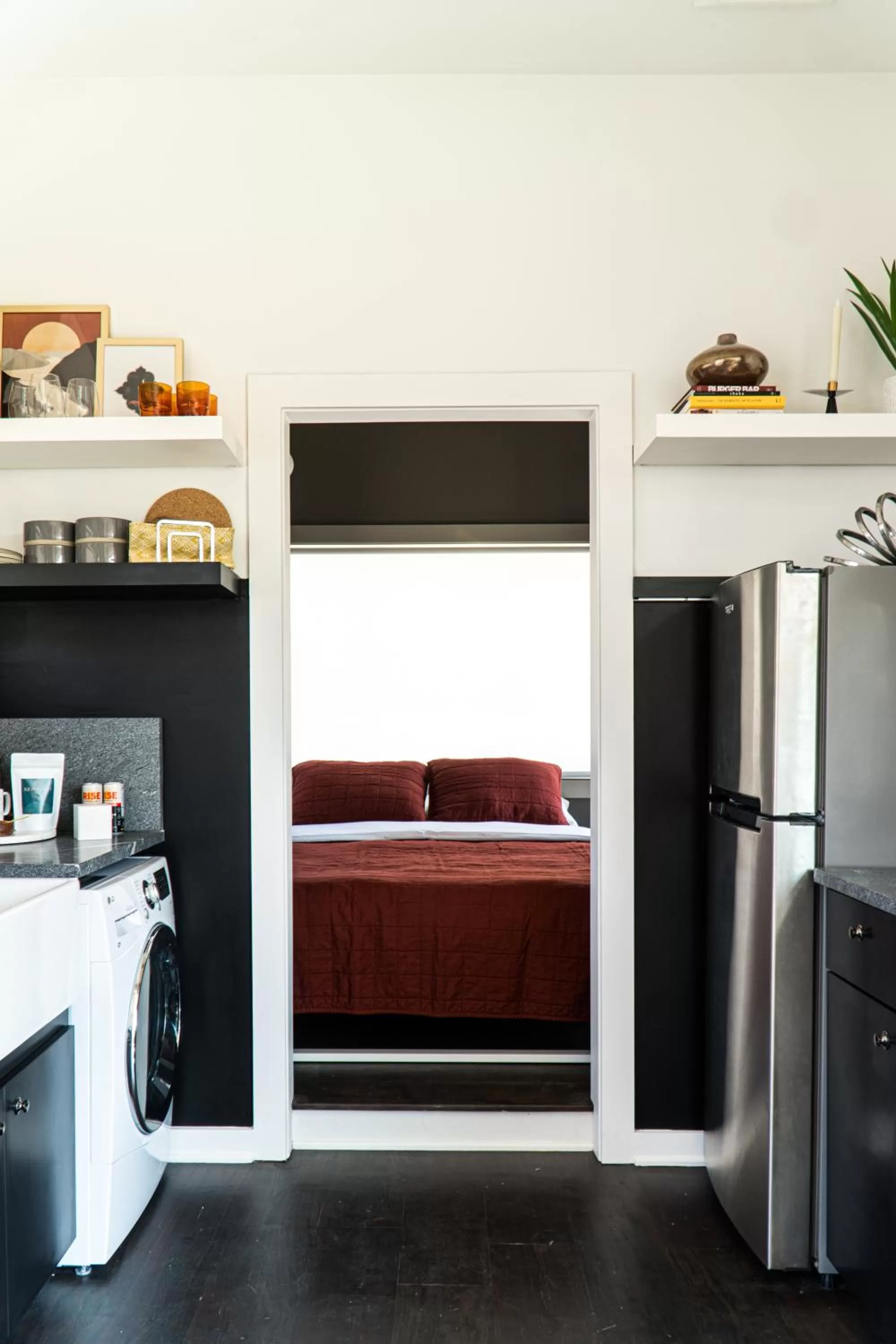 Bed in Ironwood Grove, Tiny House Hotel
