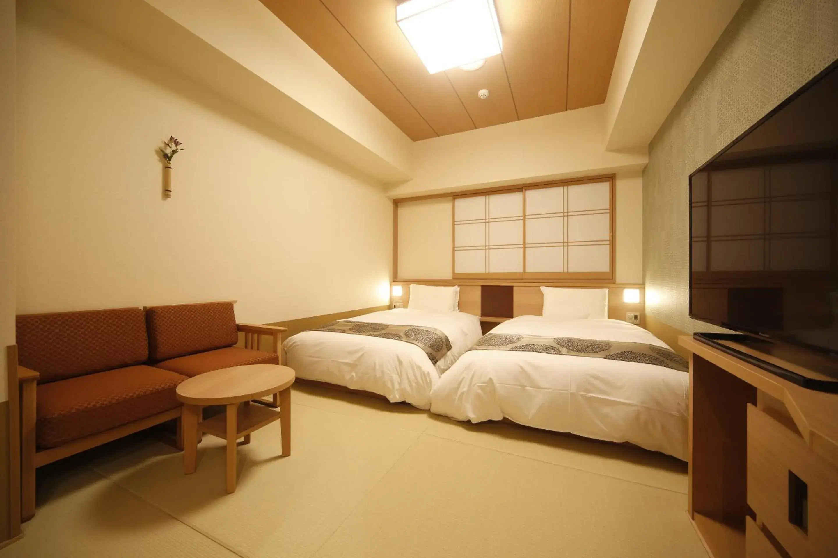 Moderate Twin Room with Tatami Floor in Onyado Nono Nara Natural Hot Springs Moderate Twin Room with Tatami Floor in Onyado Nono Nara Natural Hot Springs