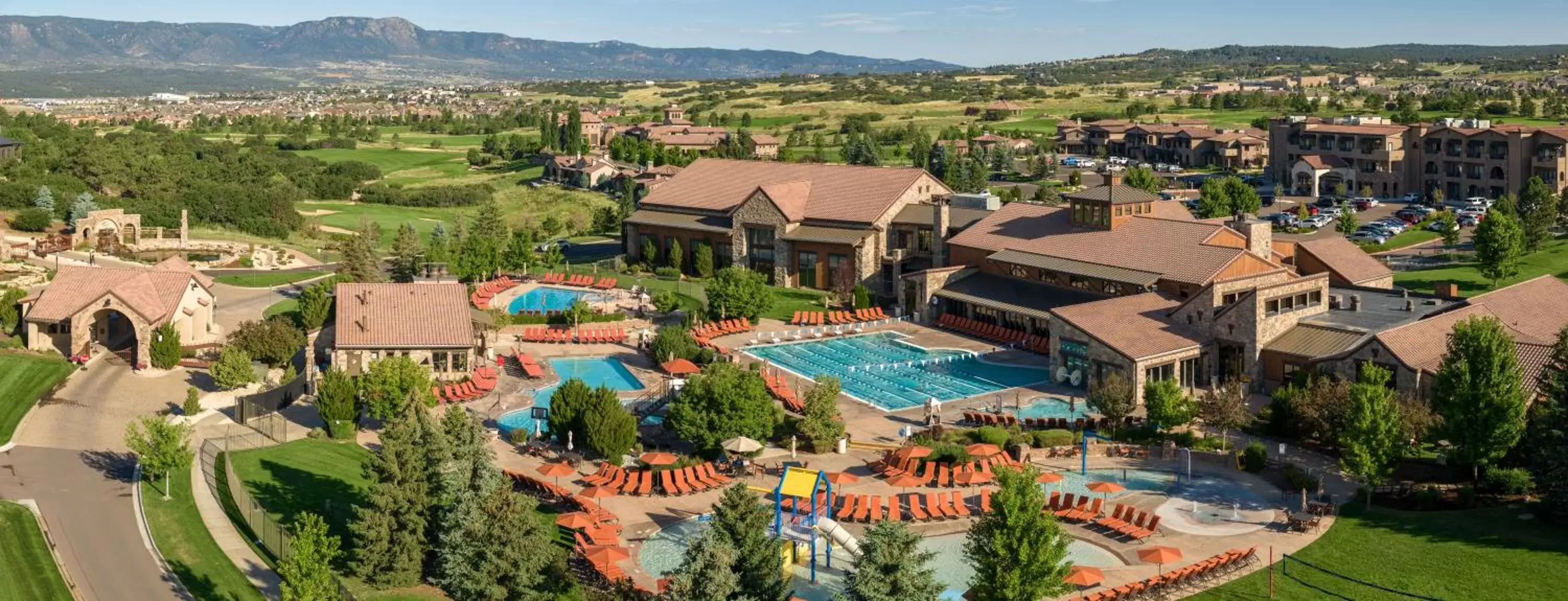 Swimming pool, Bird's-eye View in The Lodge at Flying Horse