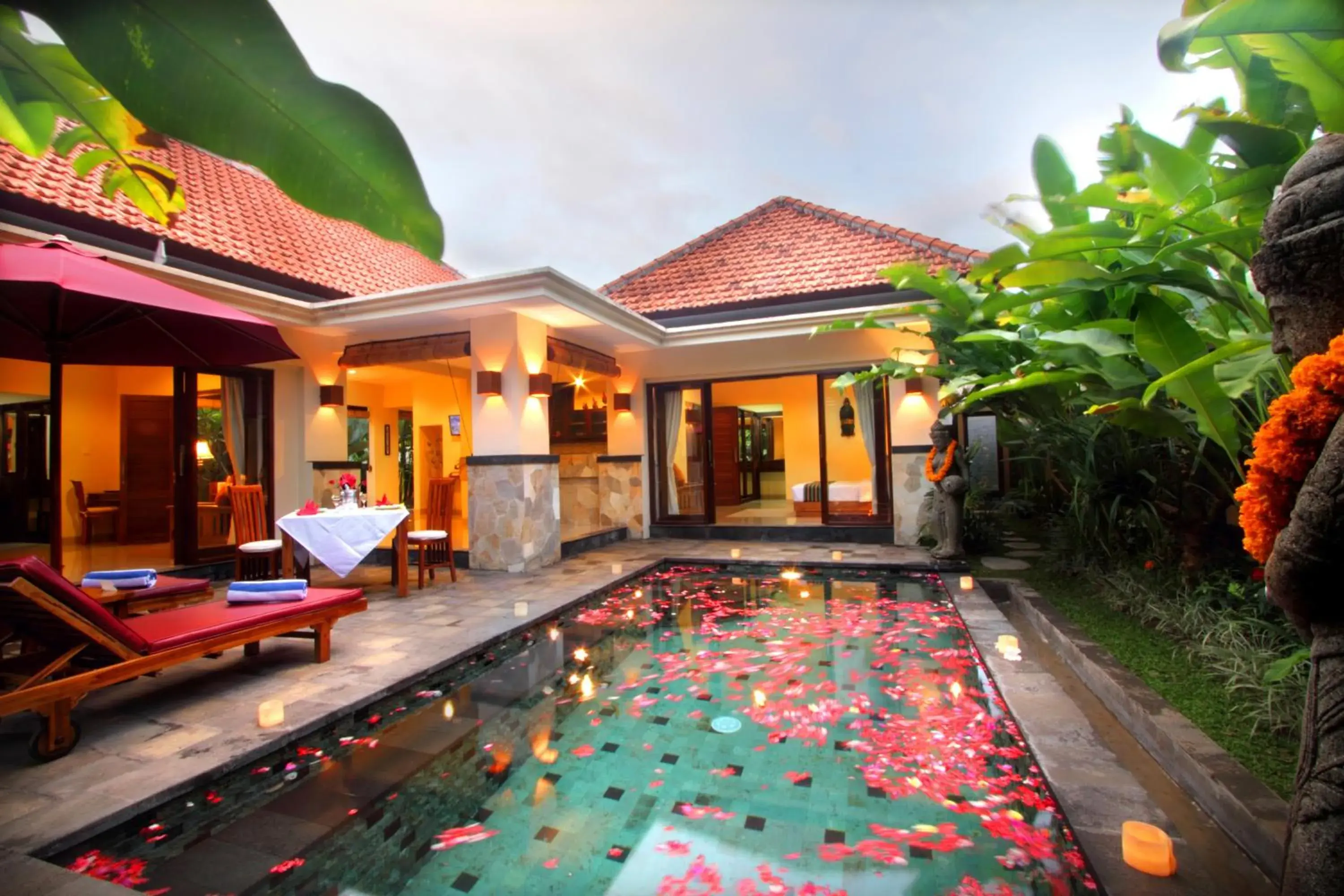 Night, Swimming Pool in Kadiga Villas Ubud