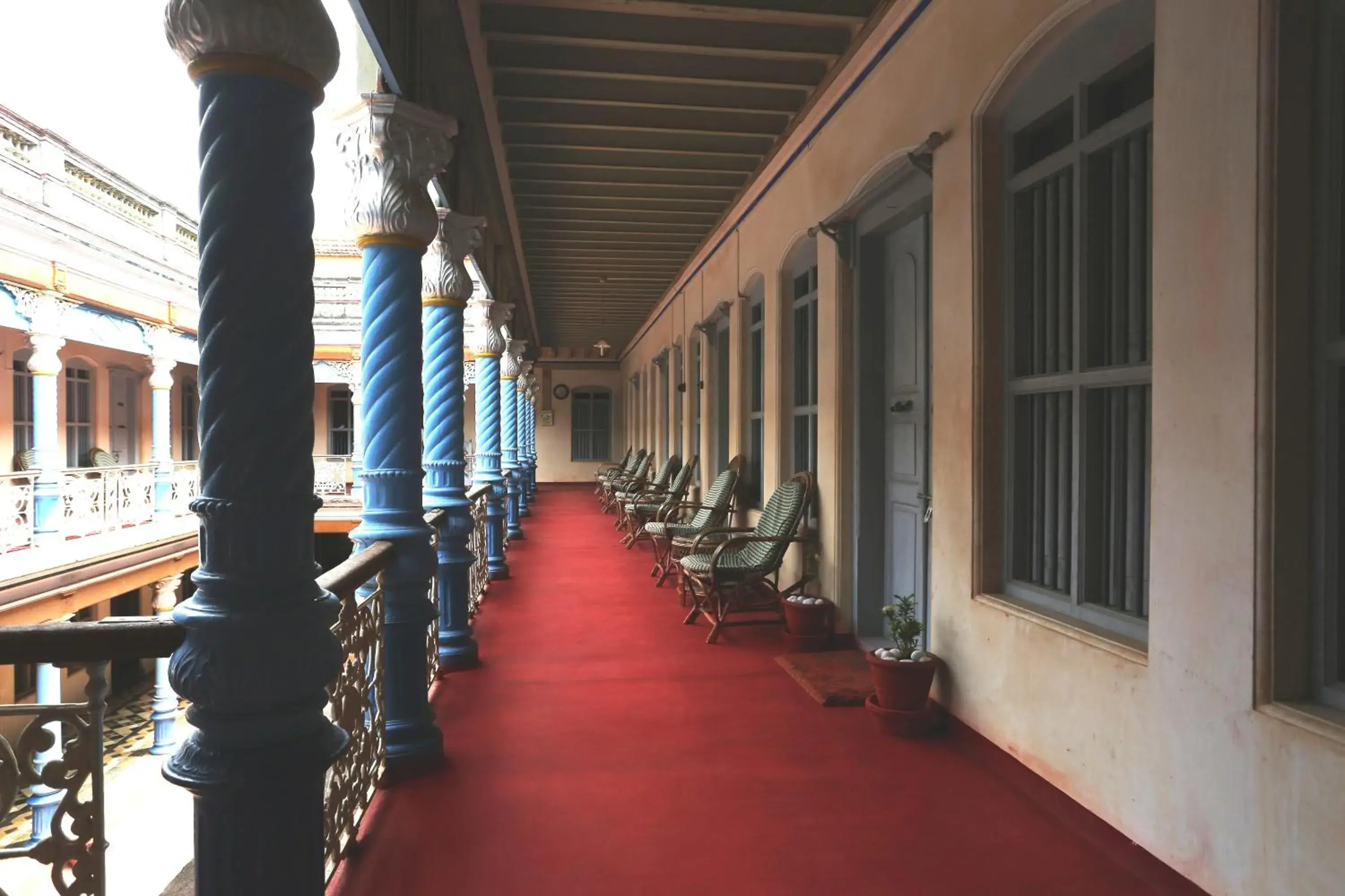 Patio/Outdoor Area in Chettinadu Mansion – An Authentic Heritage Palace