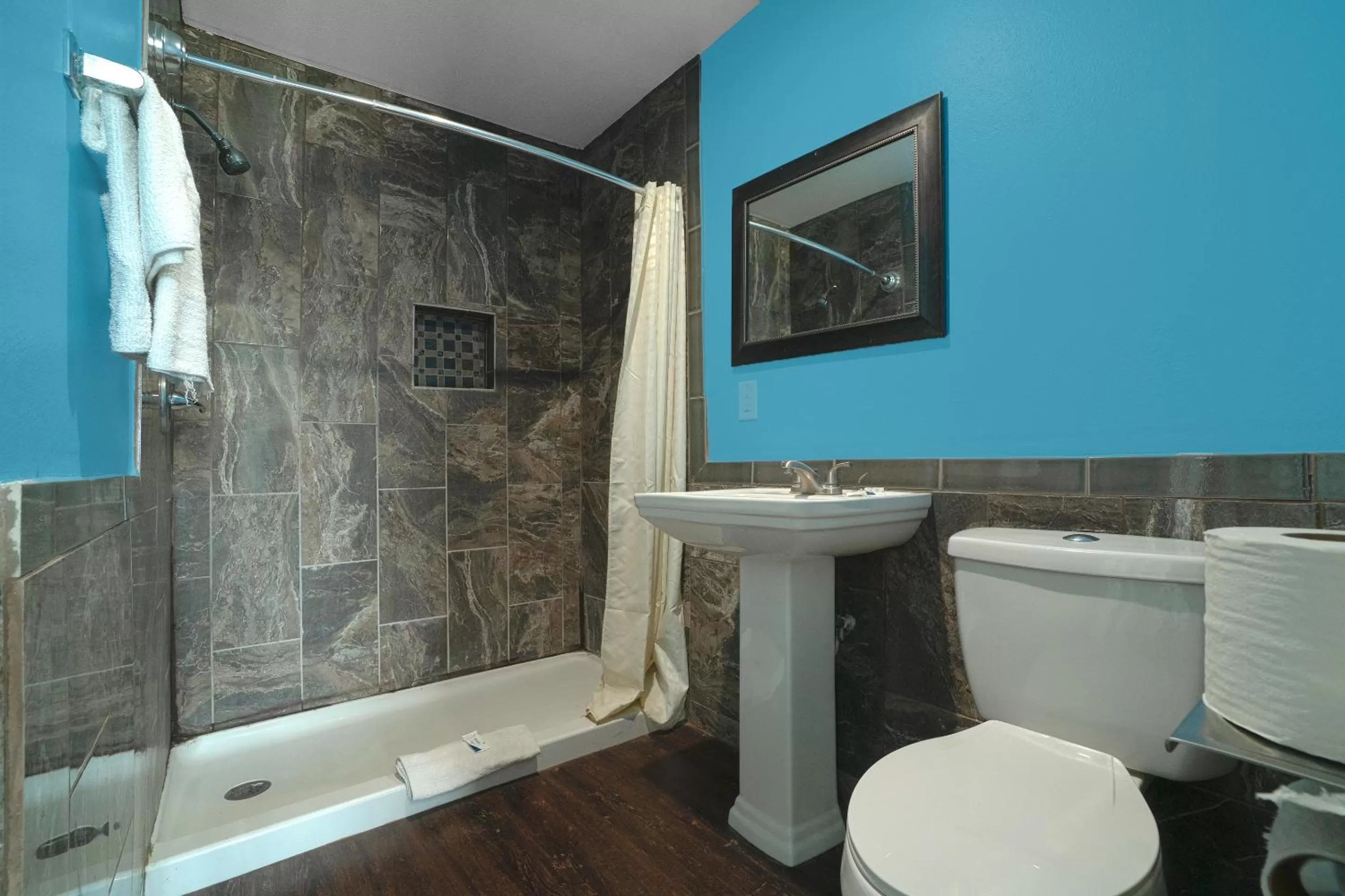 Bathroom in Plaza Motel Corpus Christi by OYO