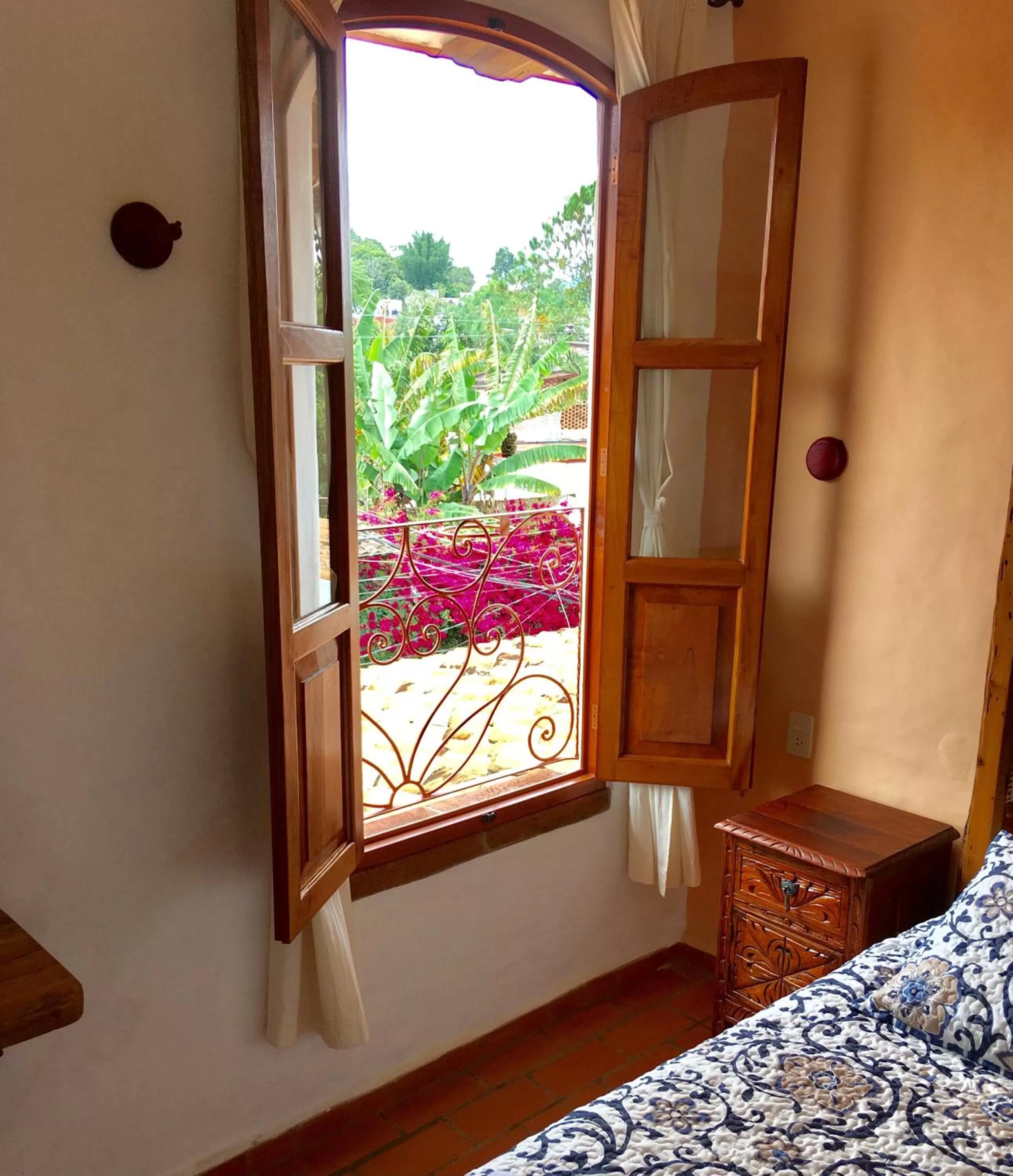 View (from property/room), Bed in Casa Miguel Arcangel