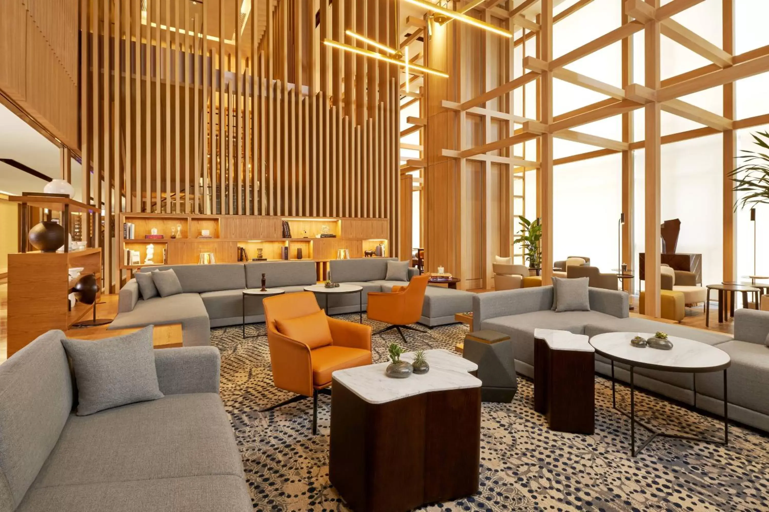 Lobby or reception, Lounge/Bar in Daegu Marriott Hotel