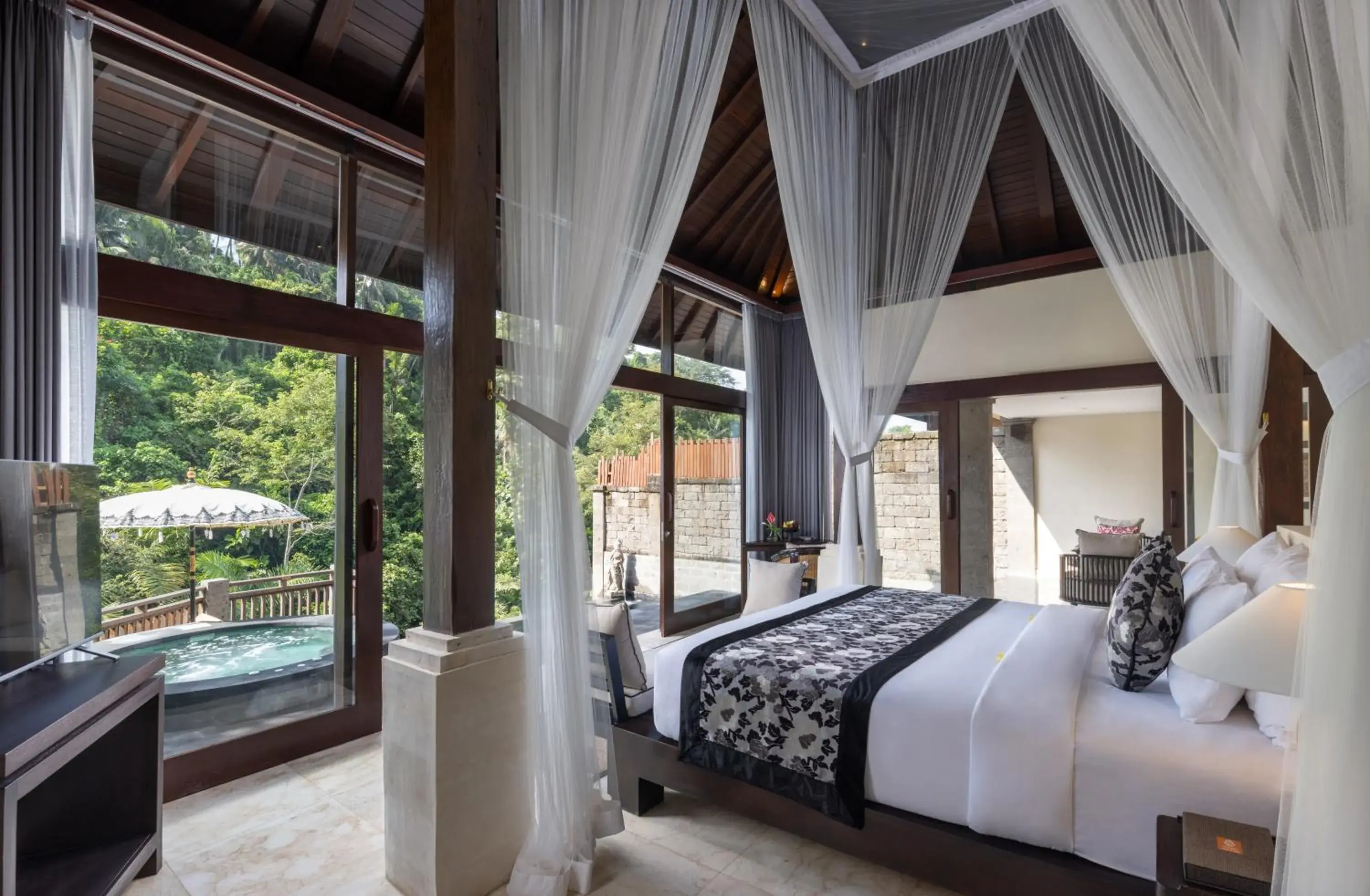 View (from property/room), Bed in The Kayon Valley Resort