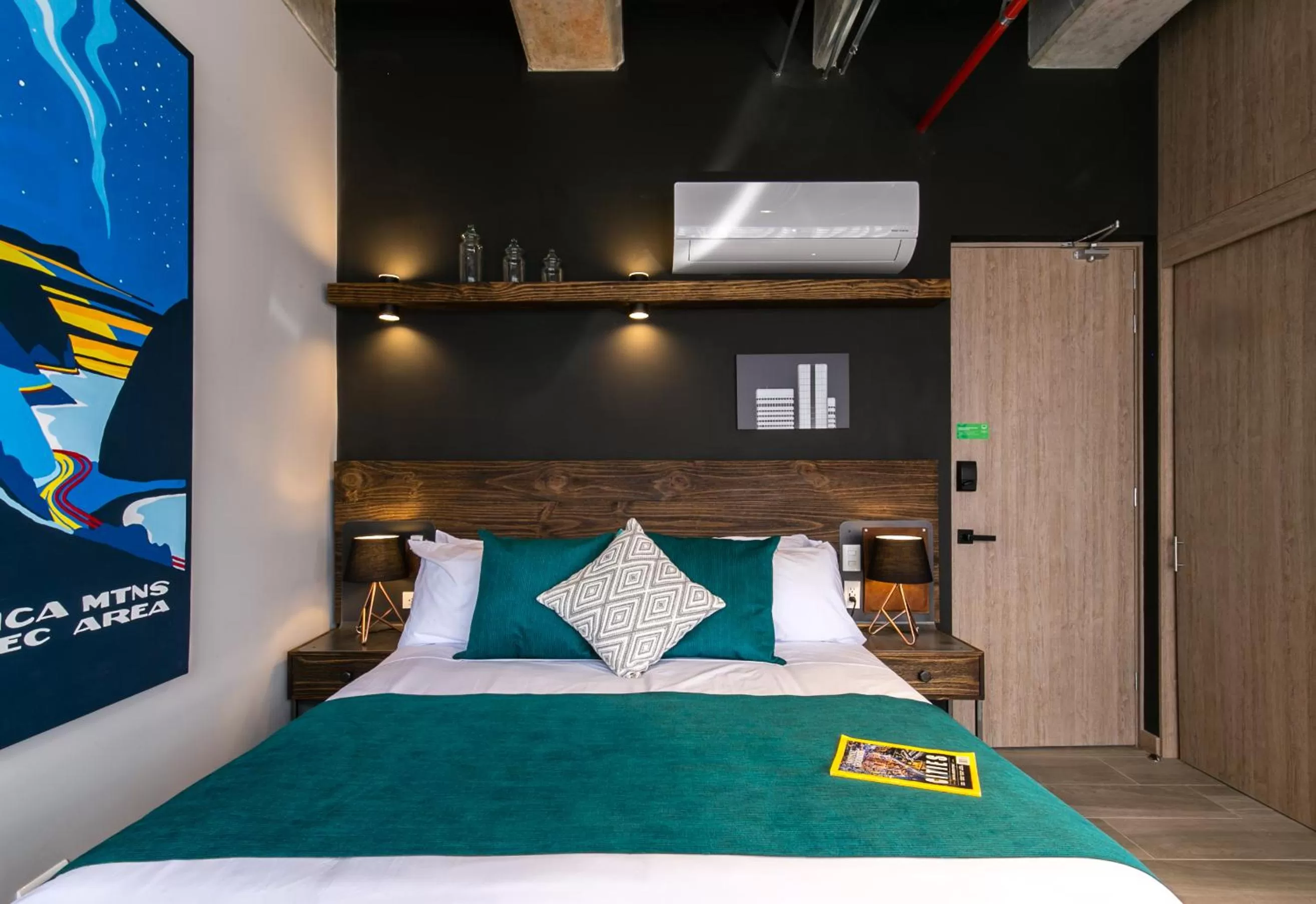 Bed in Factory Lofts Hotel