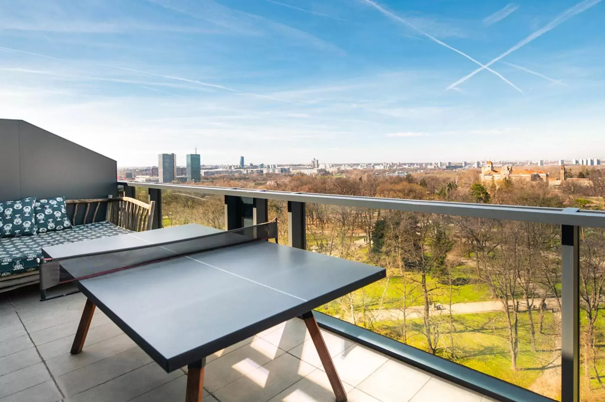 Balcony/Terrace, Table Tennis in Mama Shelter Belgrade