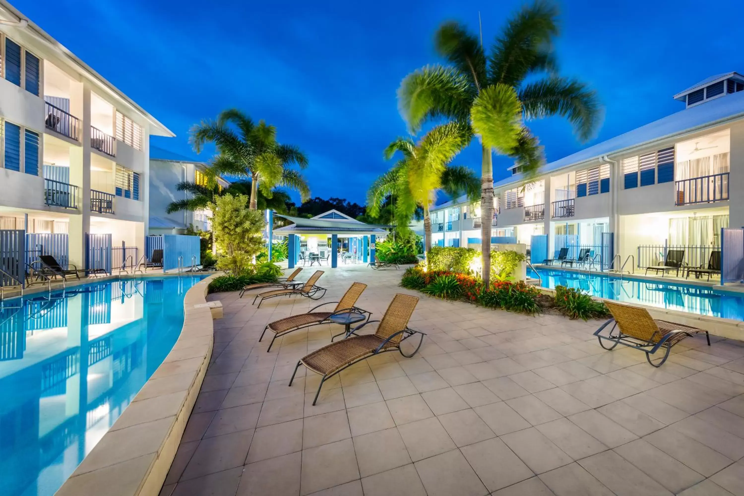 Night, Swimming Pool in Silkari Lagoons Port Douglas