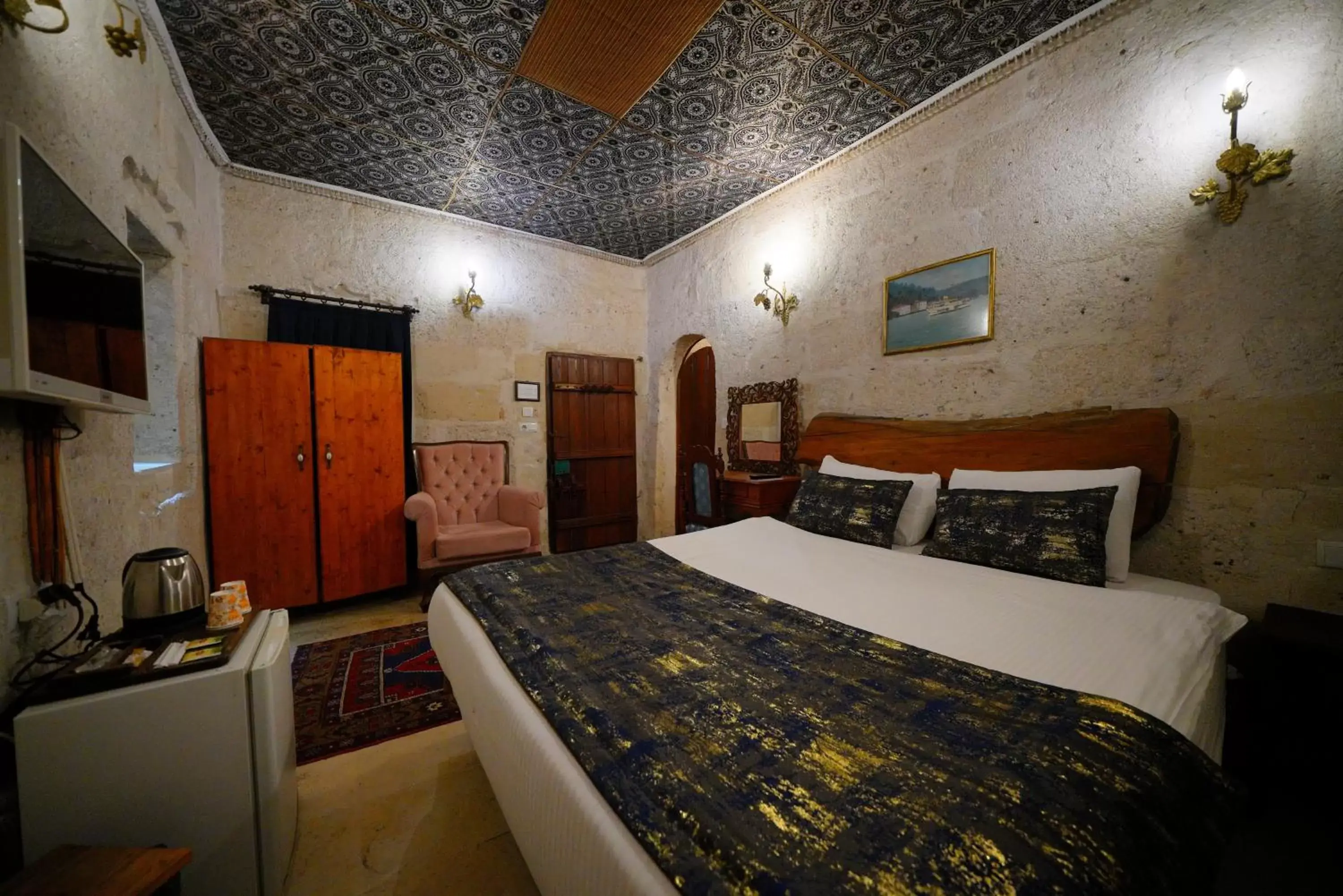 Bedroom, Bed in Cappadocia Nar Cave House & Swimming Pool Bedroom, Bed in Cappadocia Nar Cave House & Swimming Pool