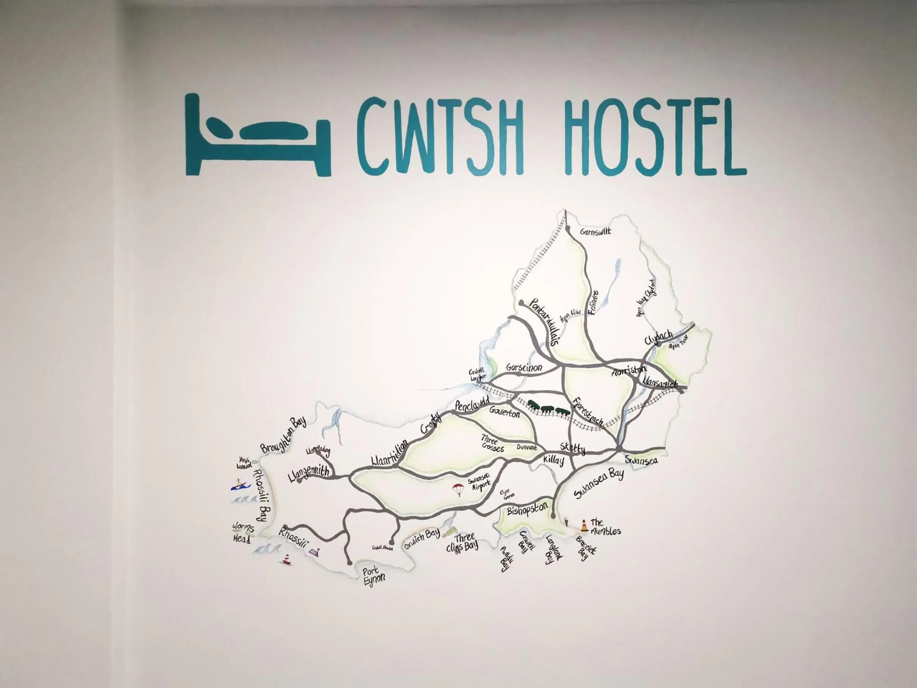 Property building, Property Logo/Sign in Cwtsh Hostel