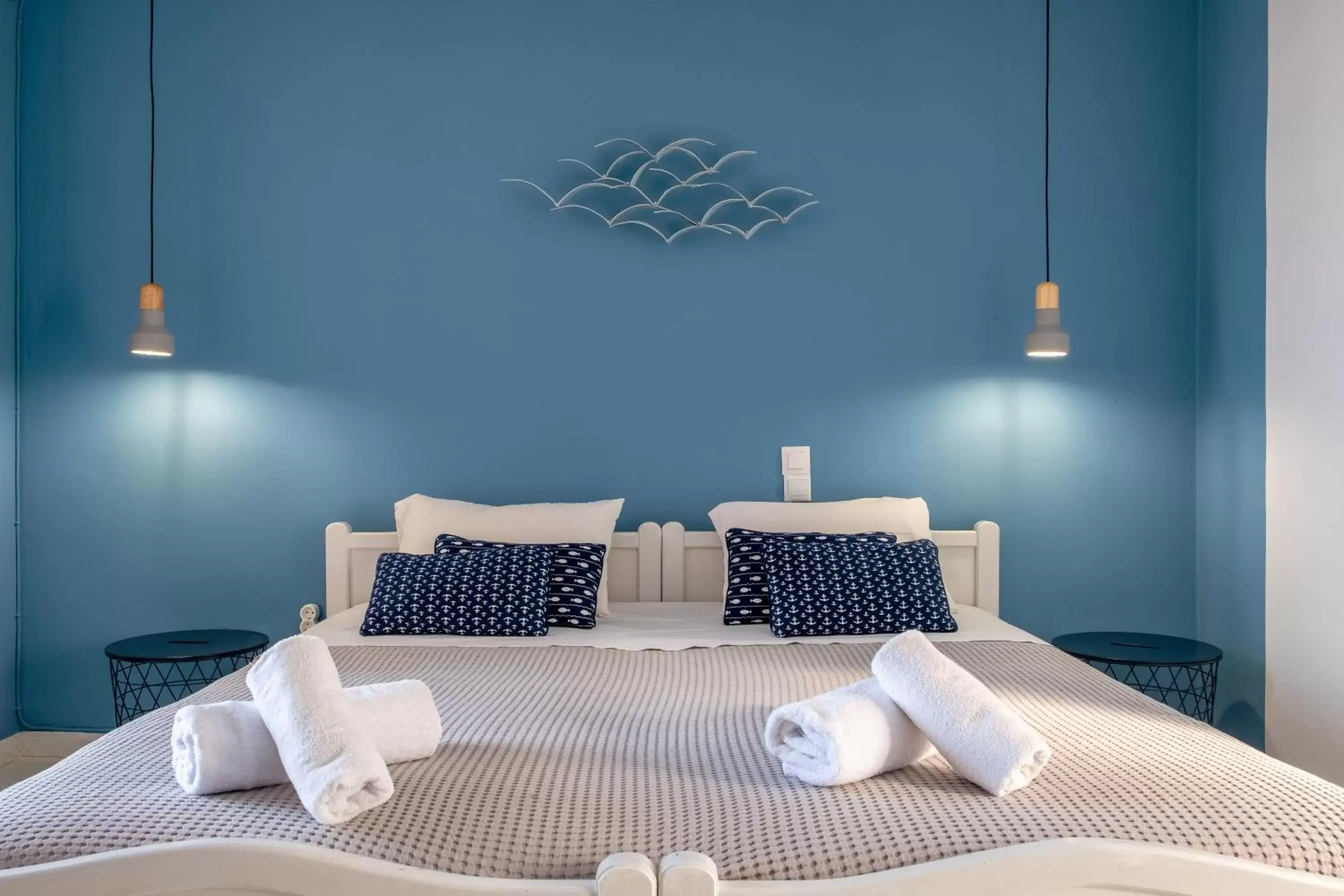 Bed in Pefkides Aegina Boutique Apartments