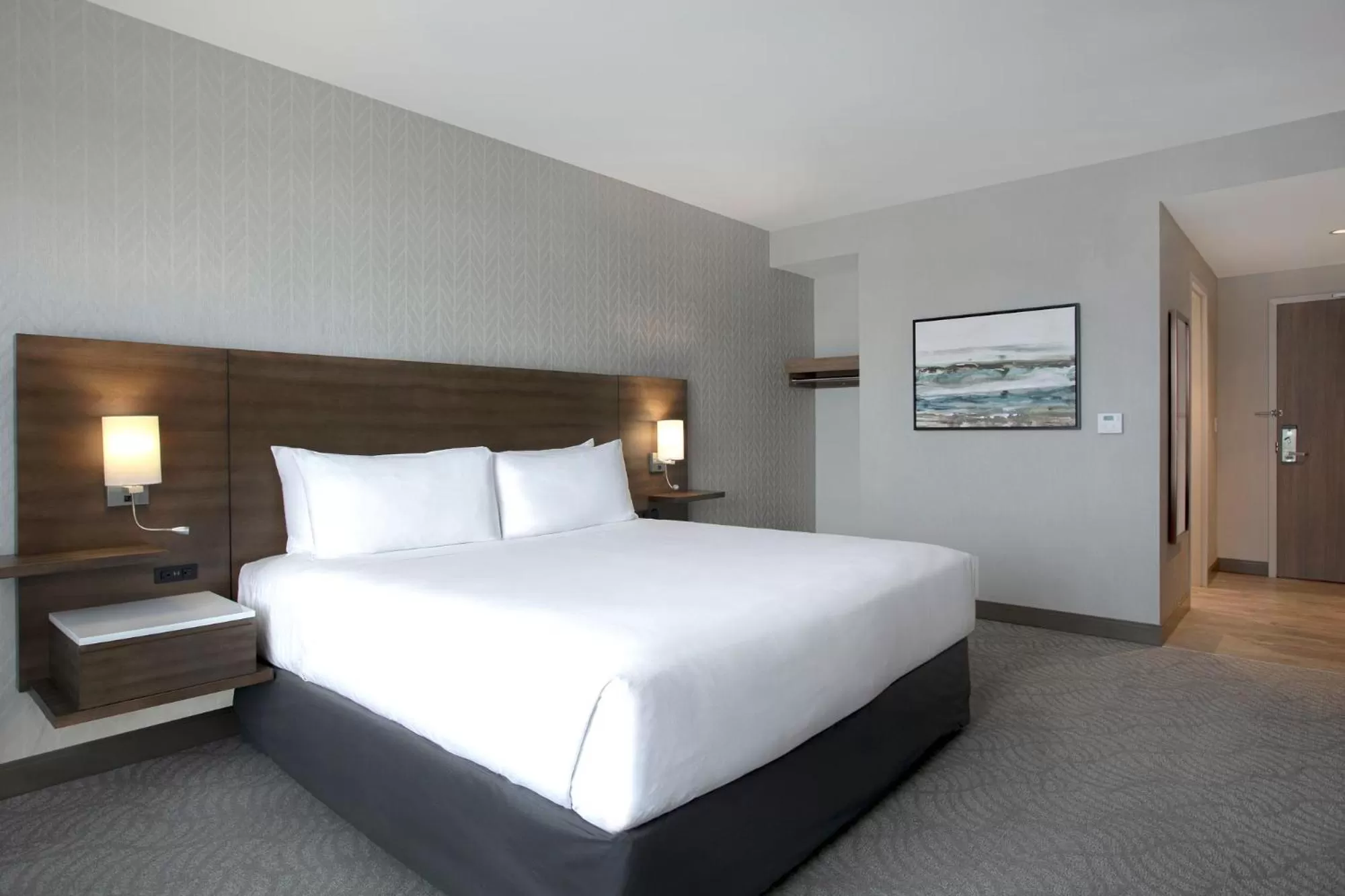 Bed in Great Blue Heron Hotel