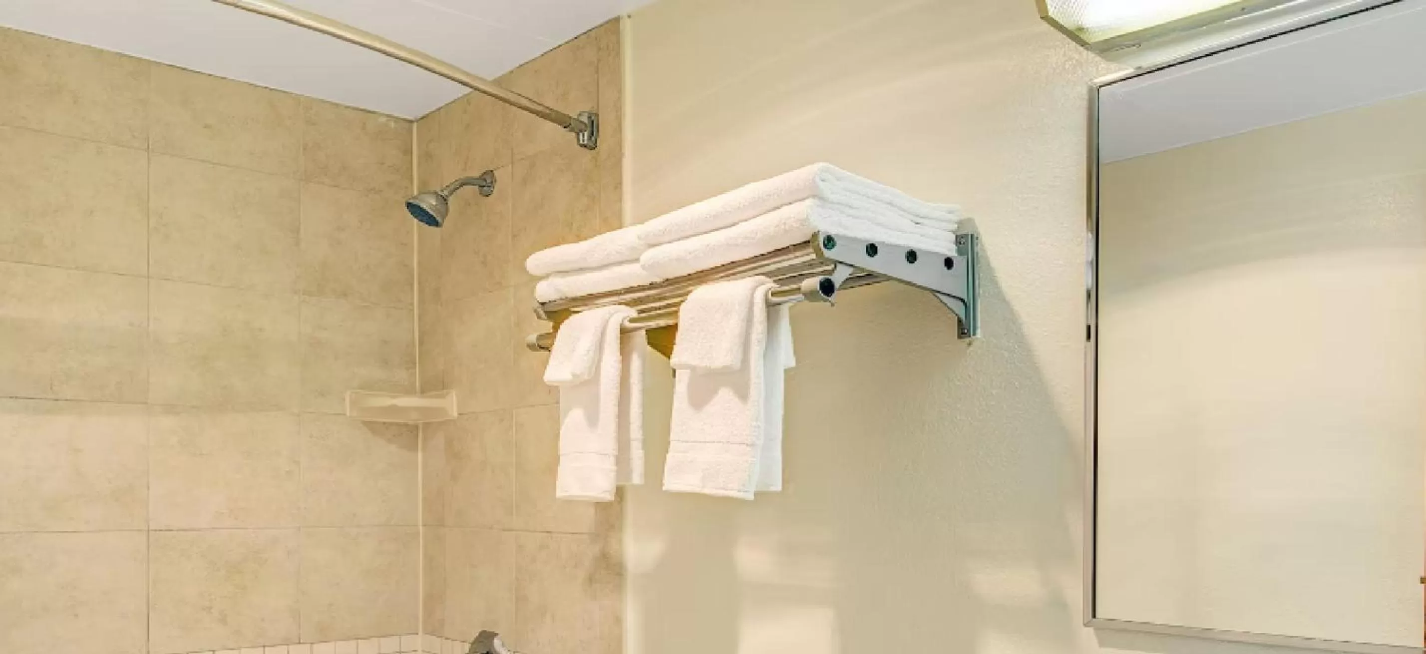 Bathroom in Super 8 by Wyndham Stamford/New York City Area