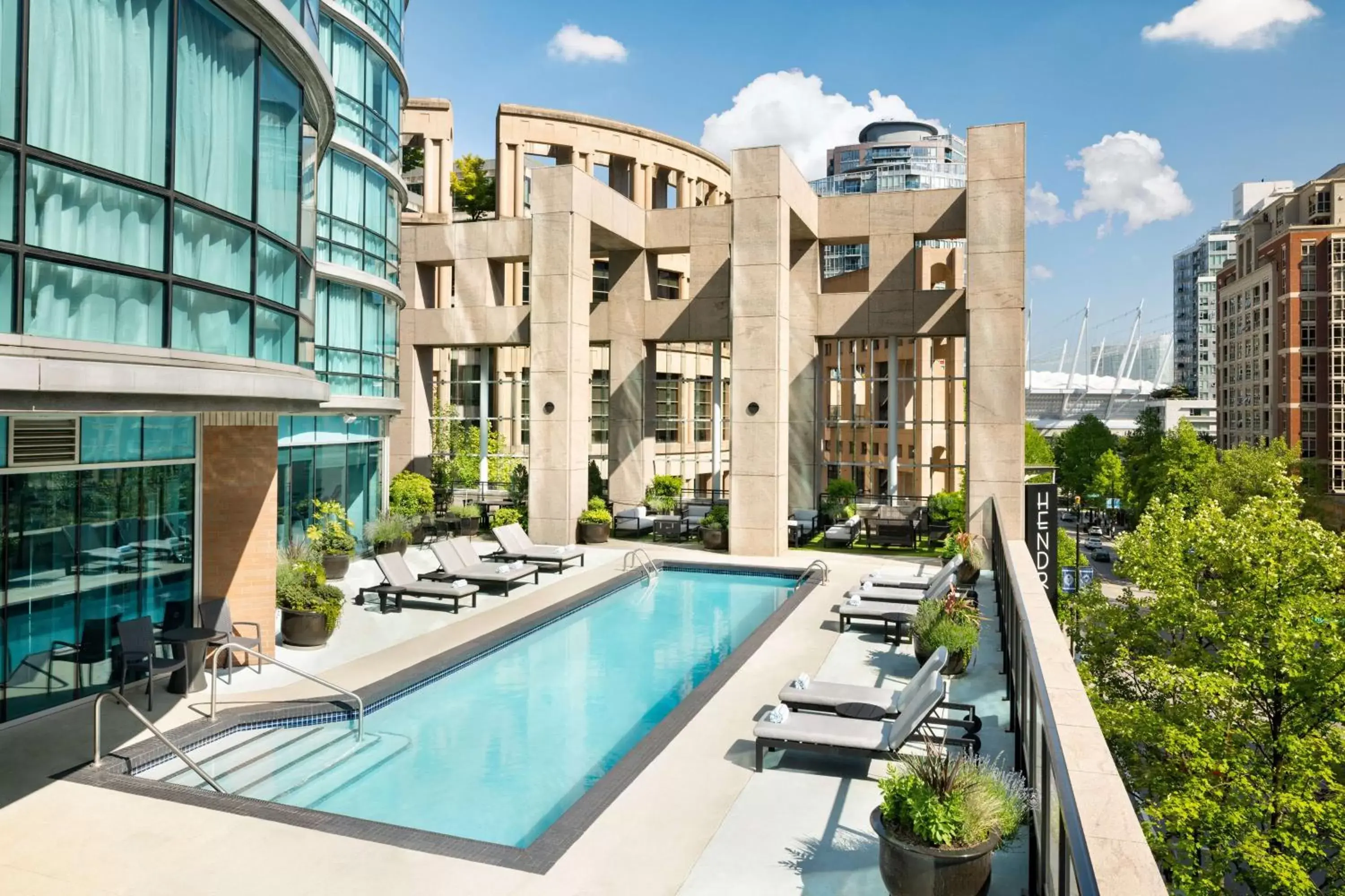 Pool view in Hilton Vancouver Downtown, BC, Canada Pool view in Hilton Vancouver Downtown, BC, Canada