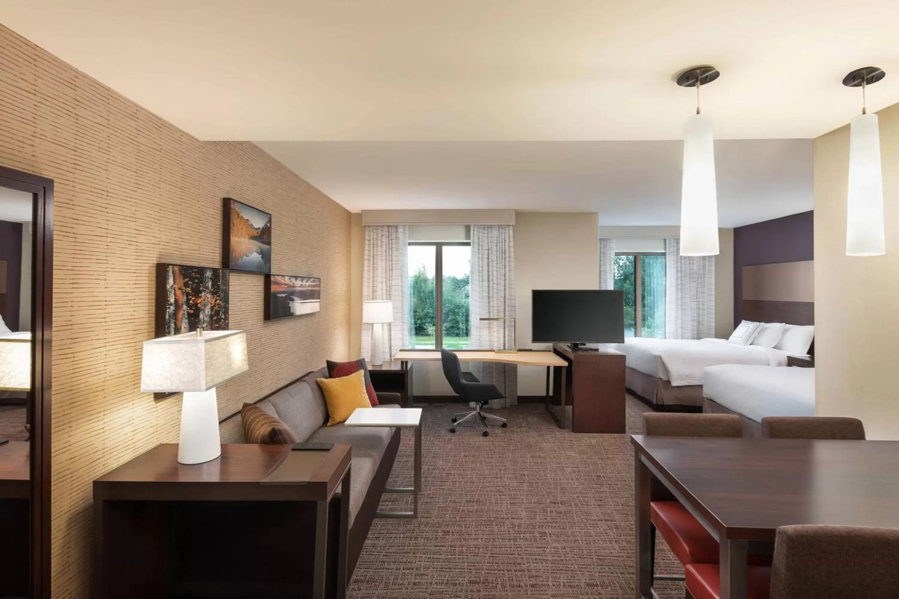 Queen Studio with Two Queen Beds and Sofa Bed in Residence Inn By Marriott Greenville