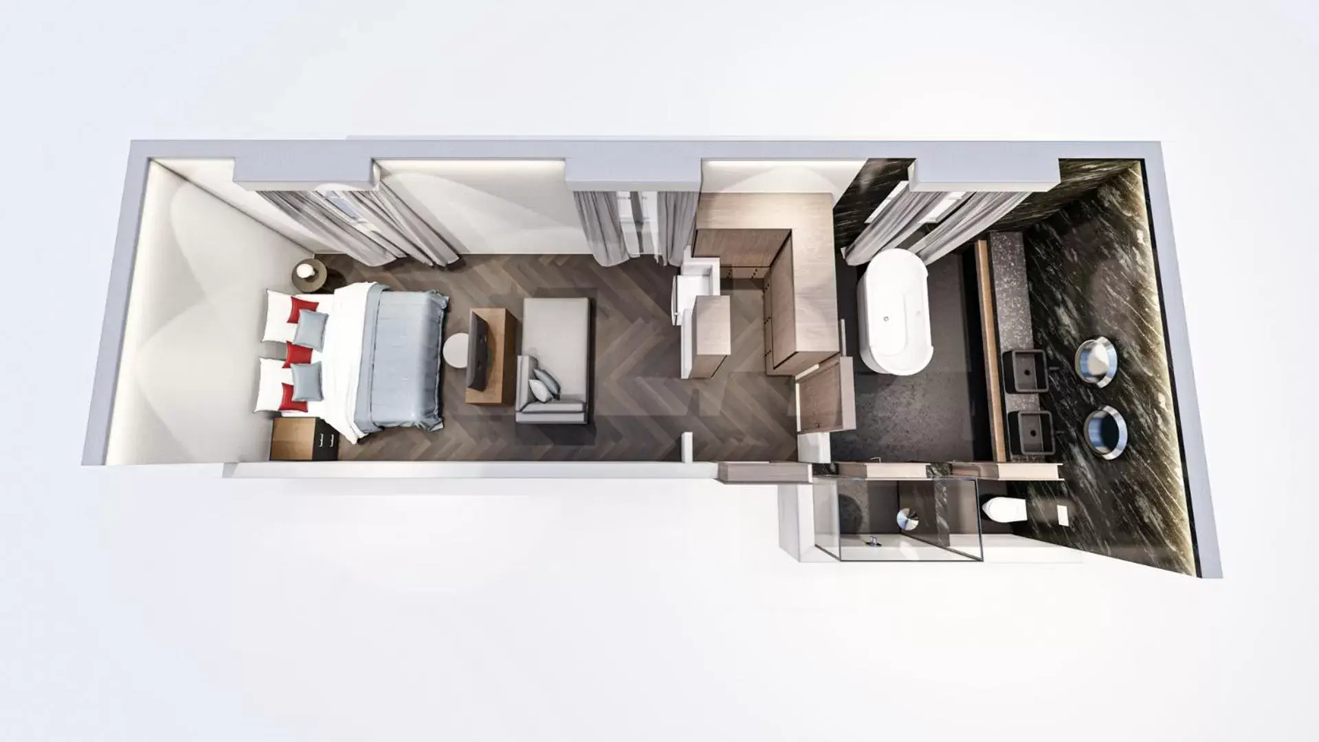 Photo of the whole room, Floor Plan in Hotel D Geneva