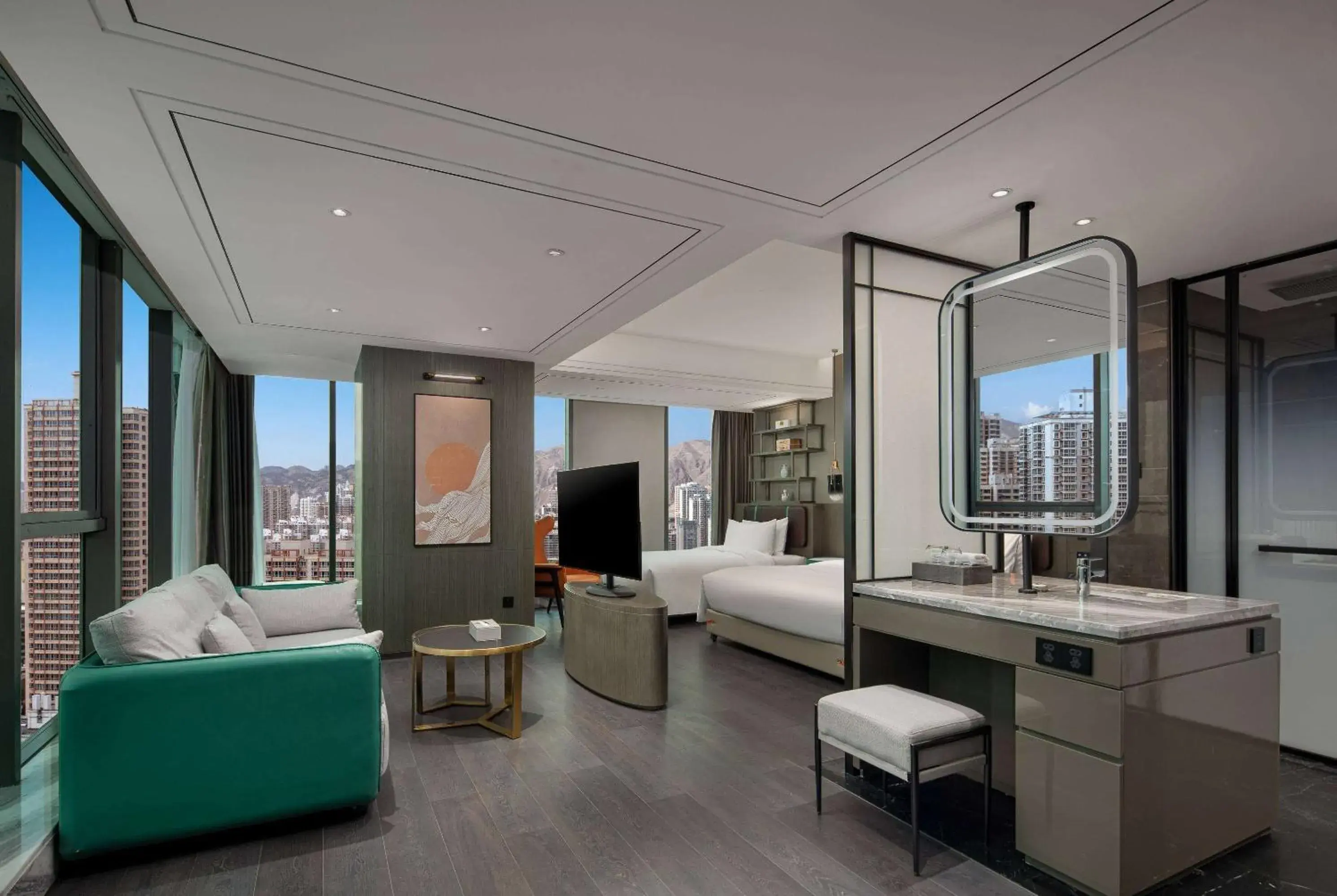 Photo of the whole room, Bed in Wyndham Garden Lanzhou West Railway Station Photo of the whole room, Bed in Wyndham Garden Lanzhou West Railway Station