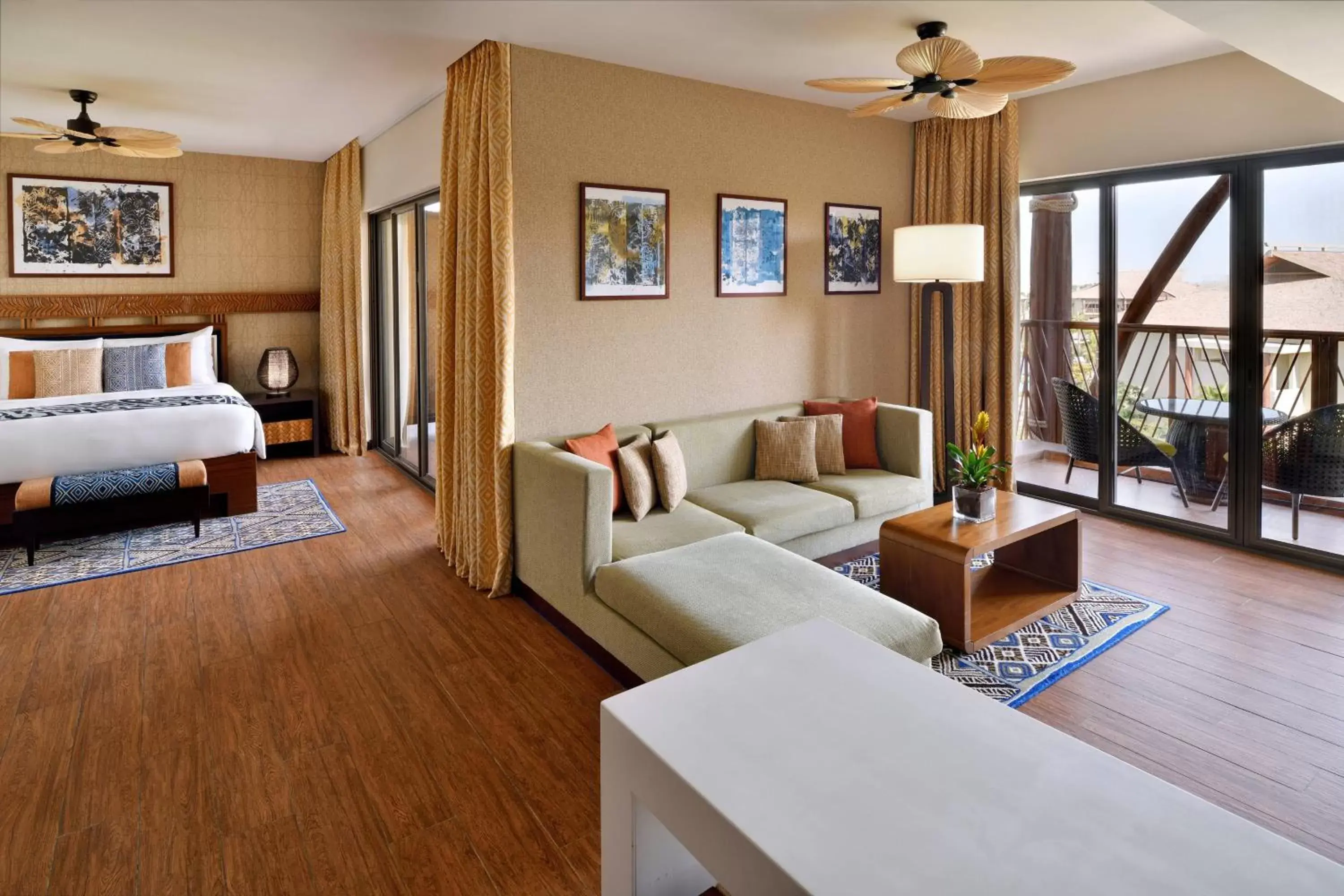 Bedroom, Seating Area in Lapita, Dubai Parks and Resorts, Autograph Collection