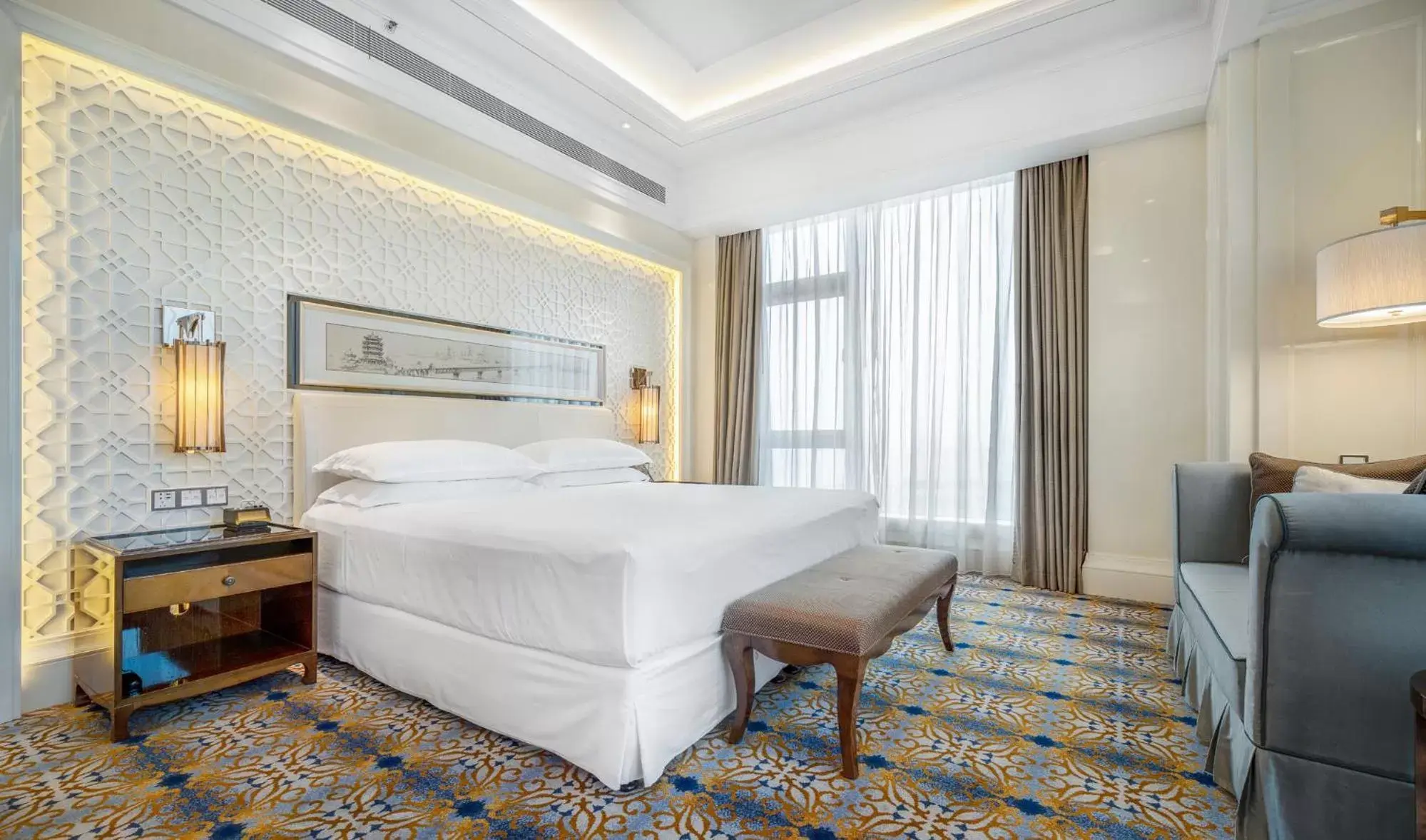 Bed in Sheraton Grand Wuhan Hankou Hotel - Let's take a look at the moment of Wuhan