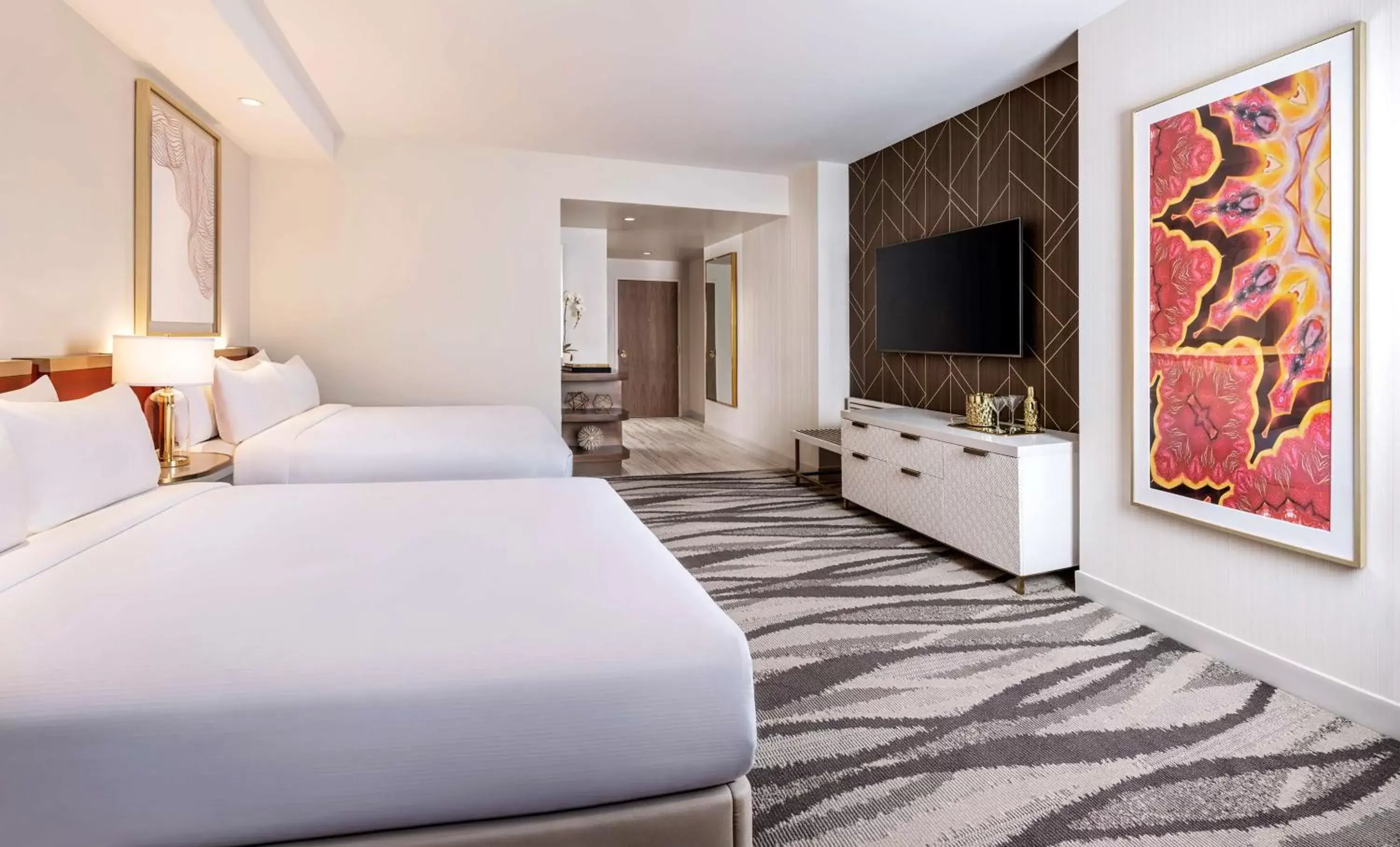Bedroom, TV/Entertainment Center in Conrad Las Vegas At Resorts World