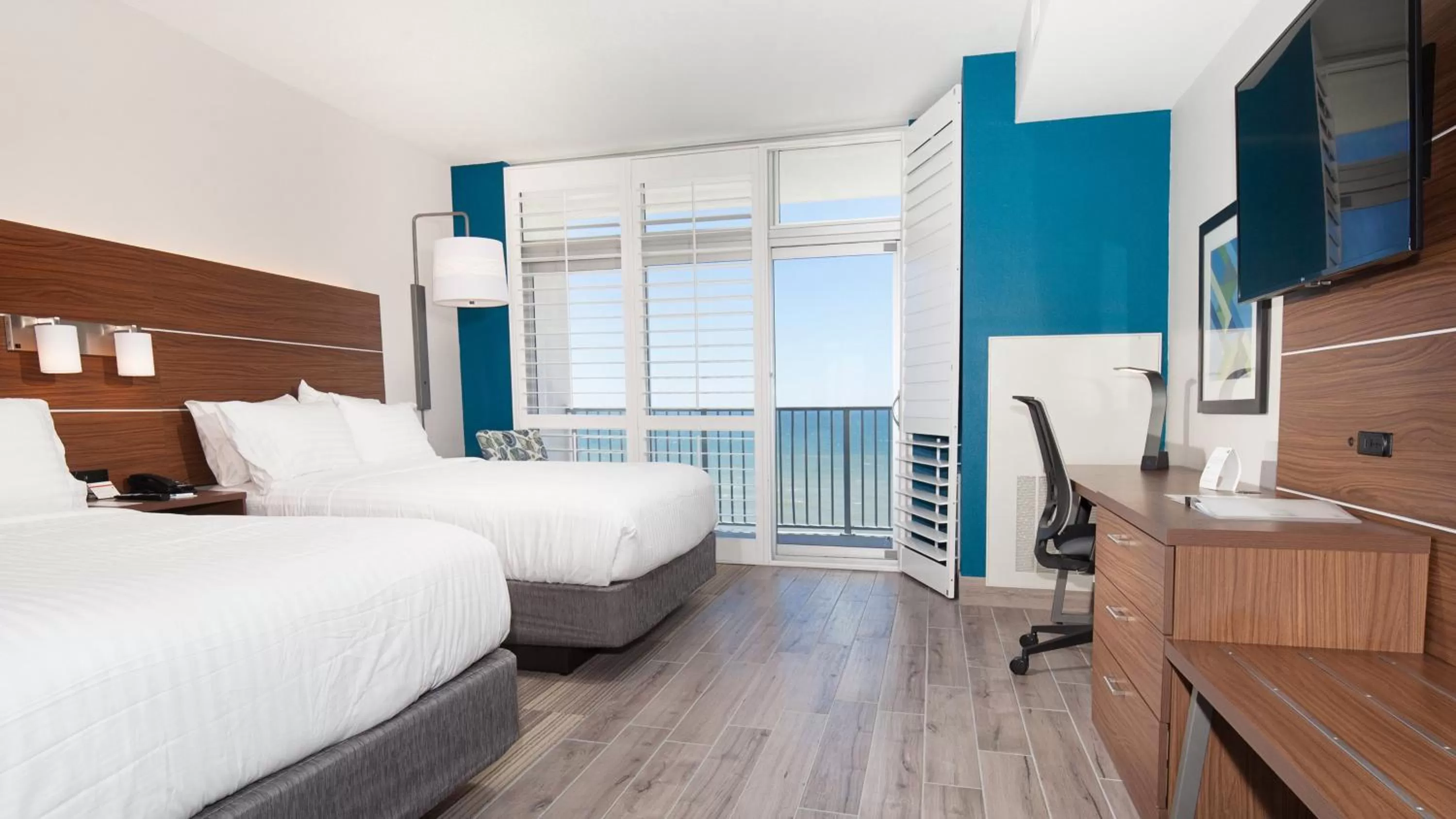 Queen Room with Two Queen Beds with Roll-In Shower - Disability Access in Holiday Inn Express & Suites Panama City Beach - Beachfront, an IHG Hotel