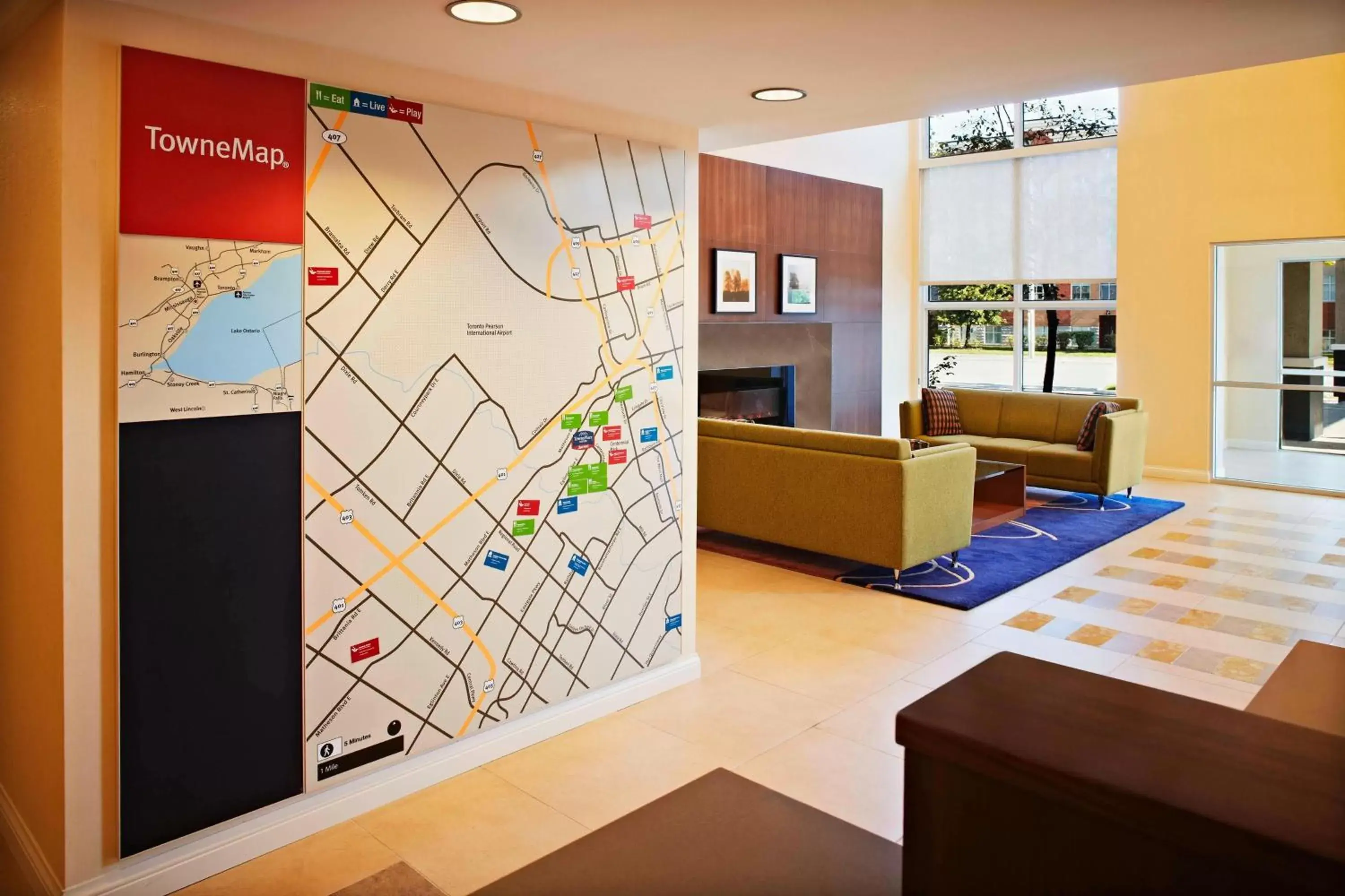 Property building, Lobby/Reception in TownePlace Suites by Marriott Mississauga-Airport Corporate Centre