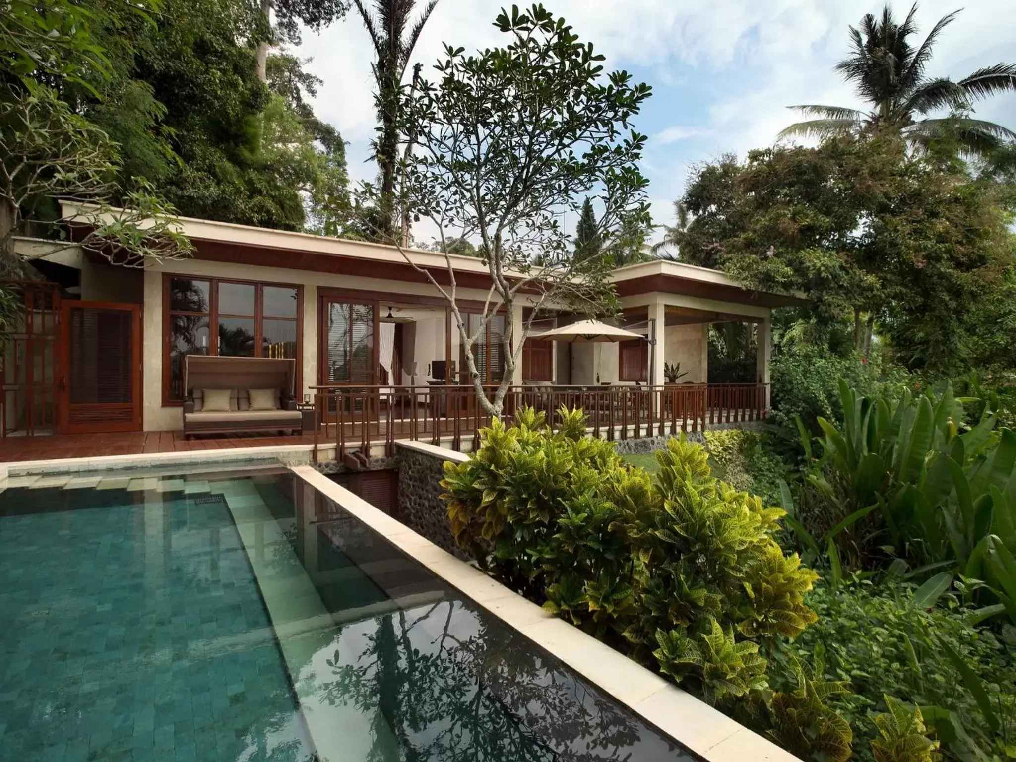 Balcony/Terrace, Swimming Pool in Four Seasons Resort Bali at Sayan