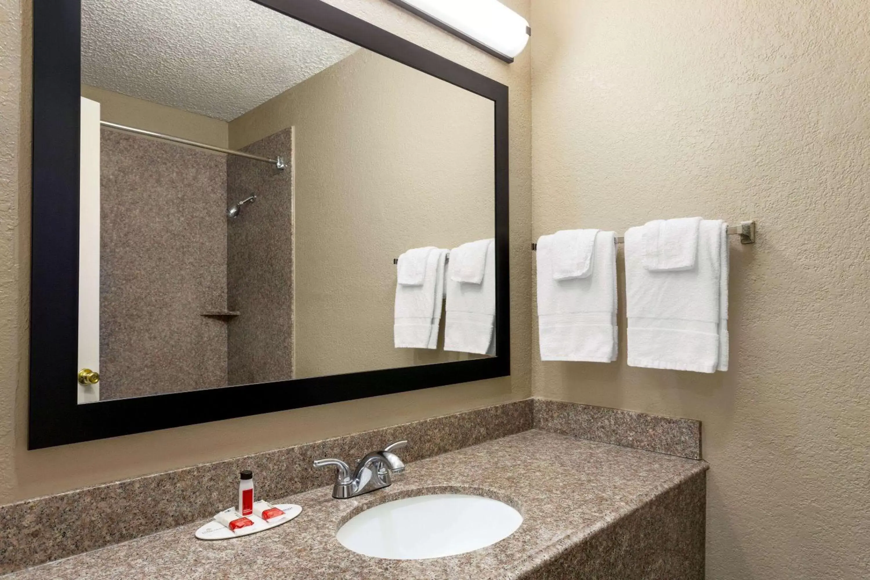 TV and multimedia, Bathroom in Super 8 by Wyndham Gainesville TX