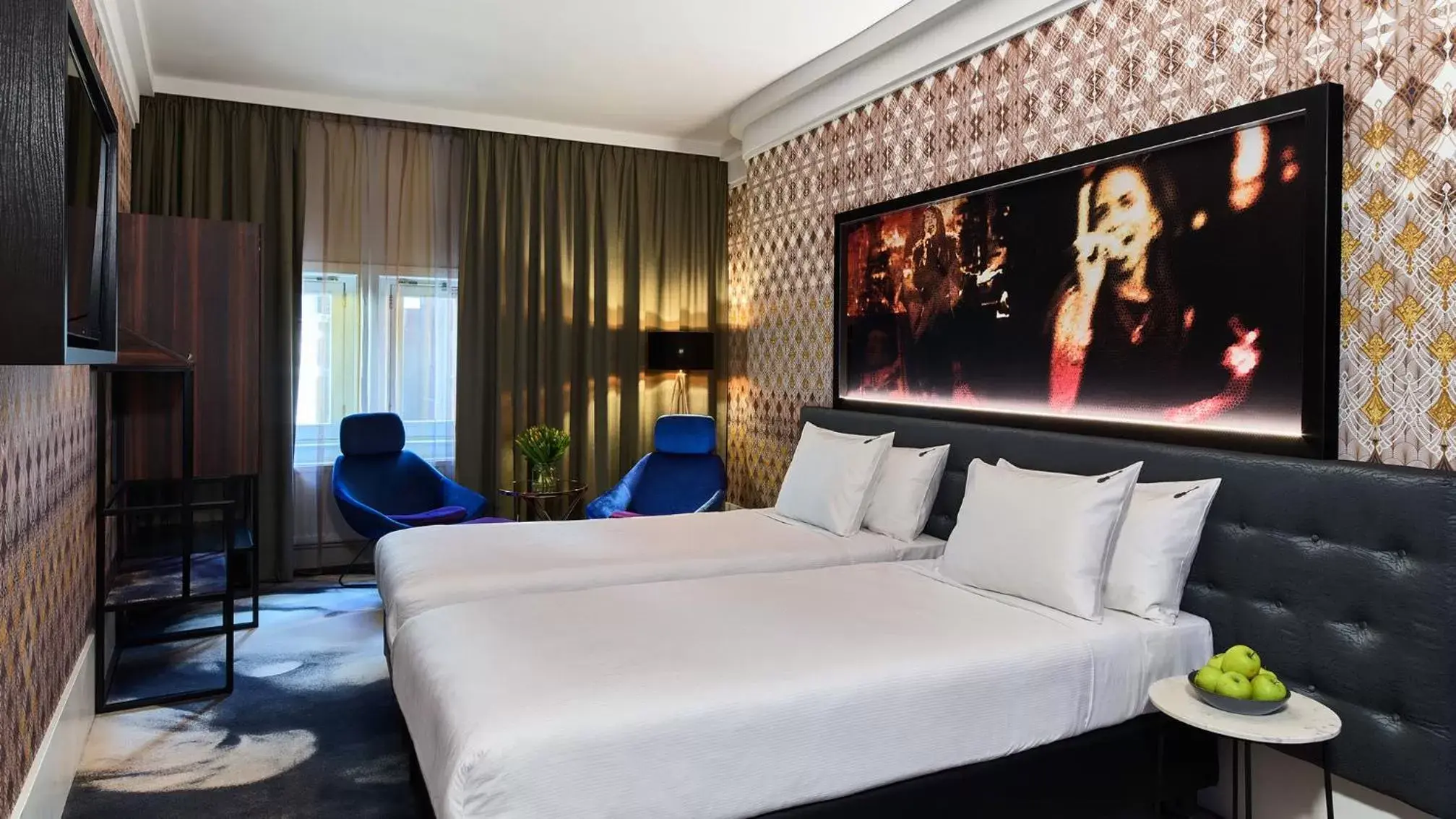 Bed in Hard Rock Hotel Amsterdam American
