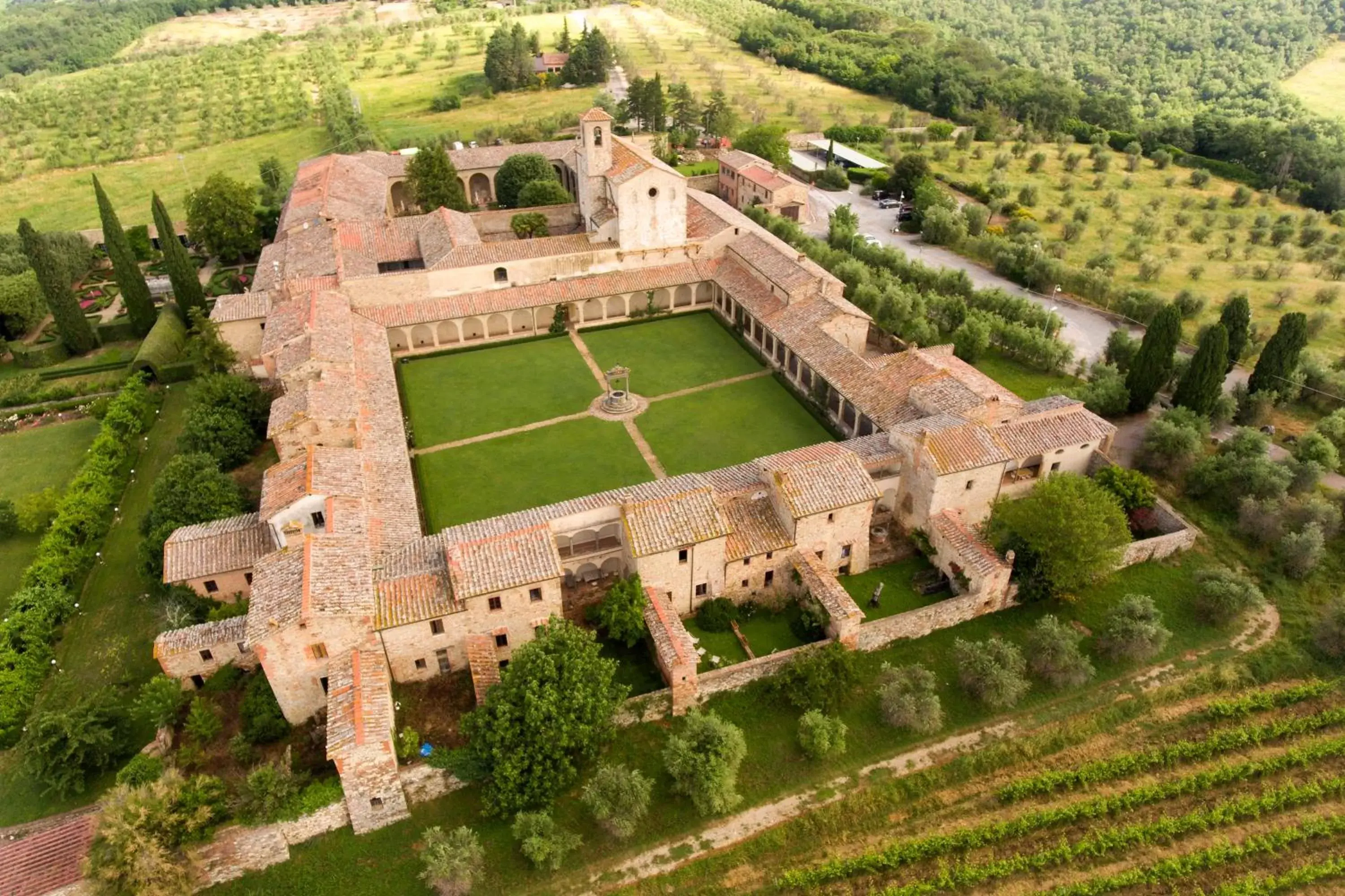 Bird's eye view in Certosa di Pontignano Residenza d'Epoca - Place of Charme Bird's eye view in Certosa di Pontignano Residenza d'Epoca - Place of Charme