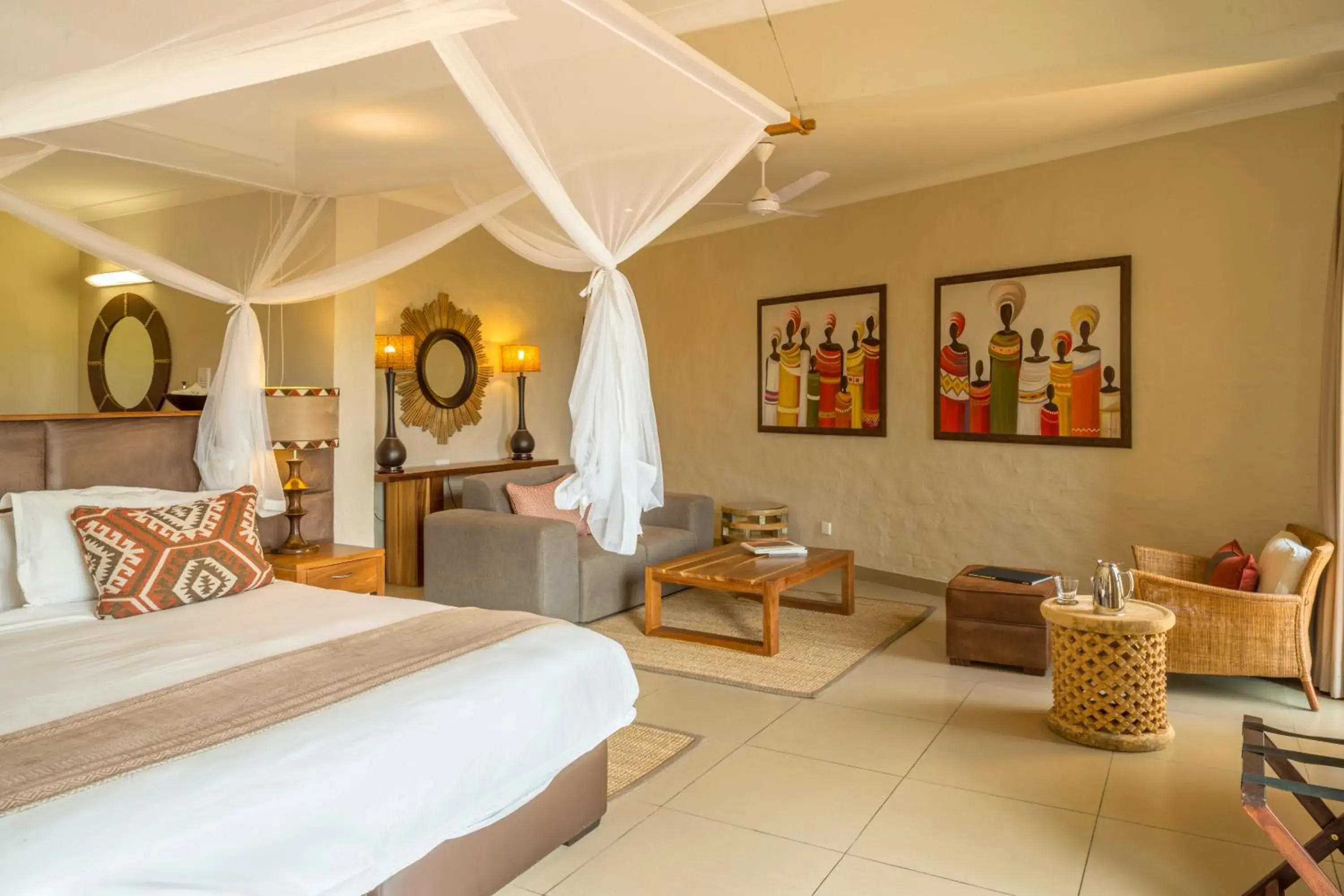 Bed in Victoria Falls Safari Club Bed in Victoria Falls Safari Club